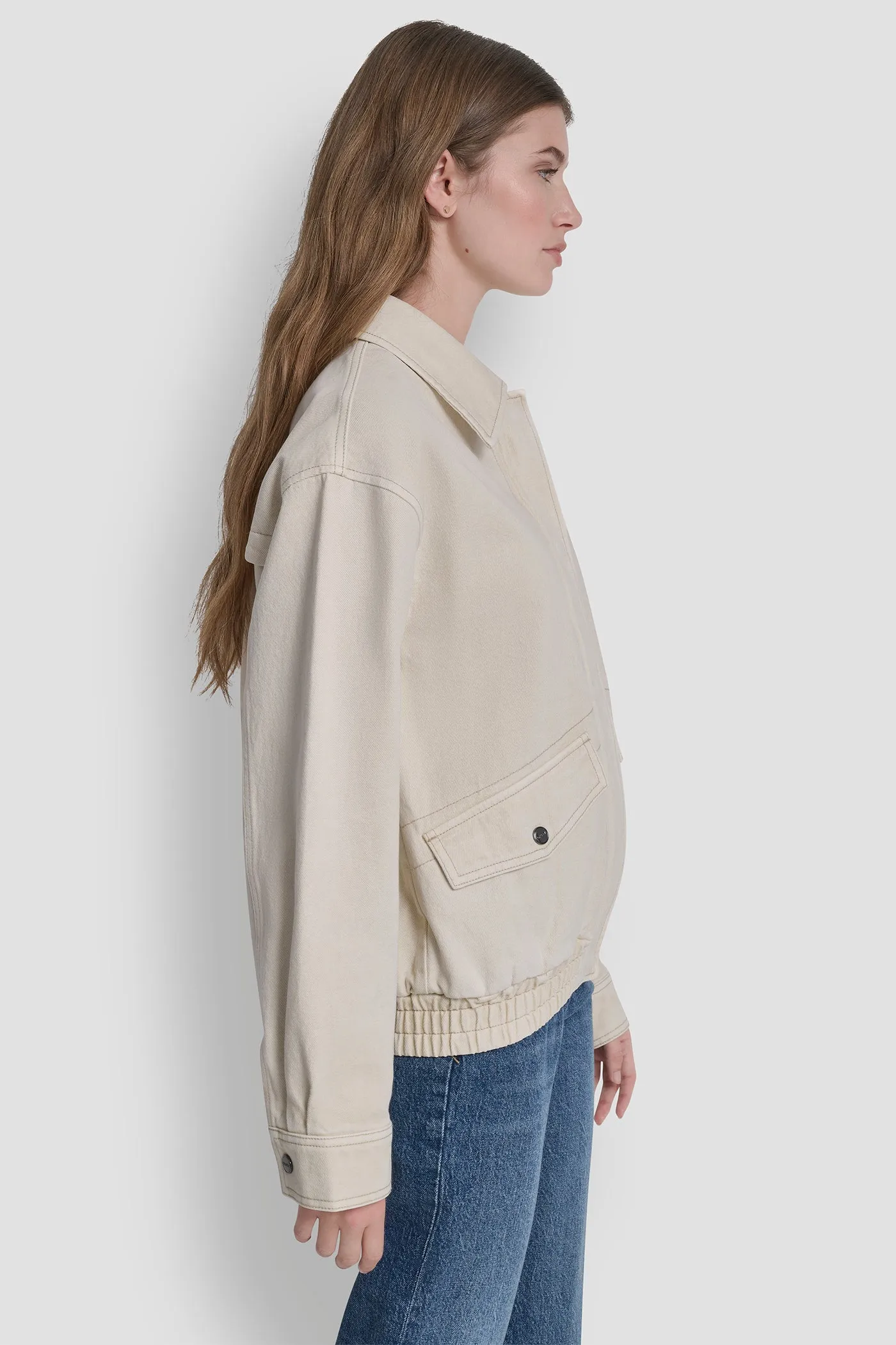 COLLARED FULL ZIP BOMBER JACKET sold by DKNY product image thumbnail 3