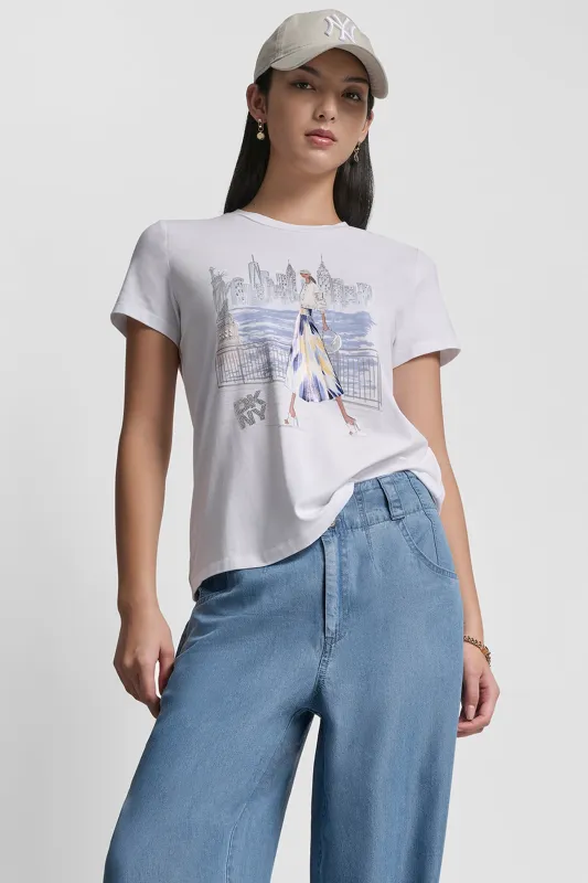 STATUE OF LIBERTY CONVERSATIONAL T-SHIRT made by DKNY