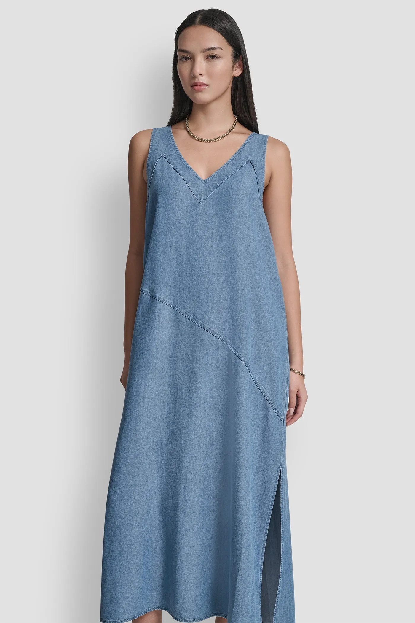 TENCEL MIDI SWING DRESS sold by DKNY product image thumbnail 4