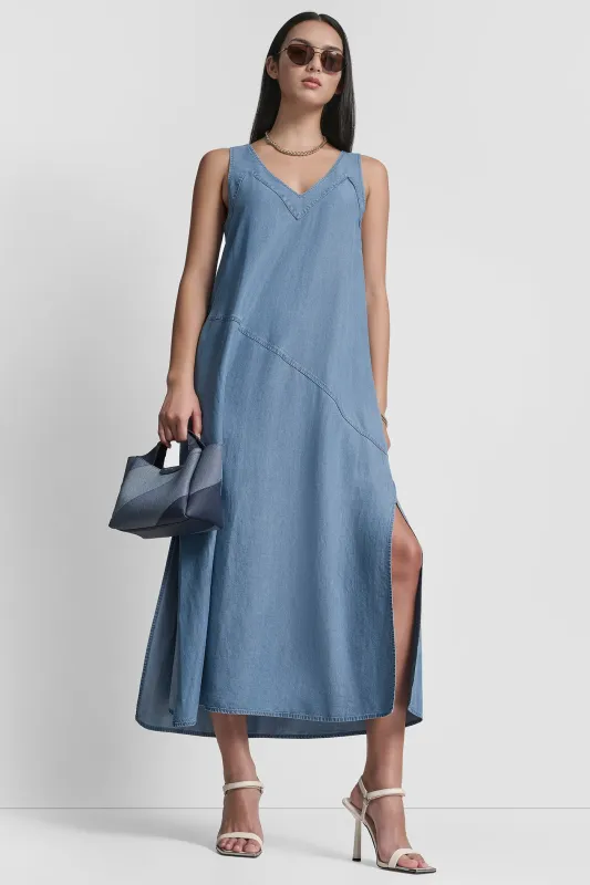 TENCEL MIDI SWING DRESS made by DKNY