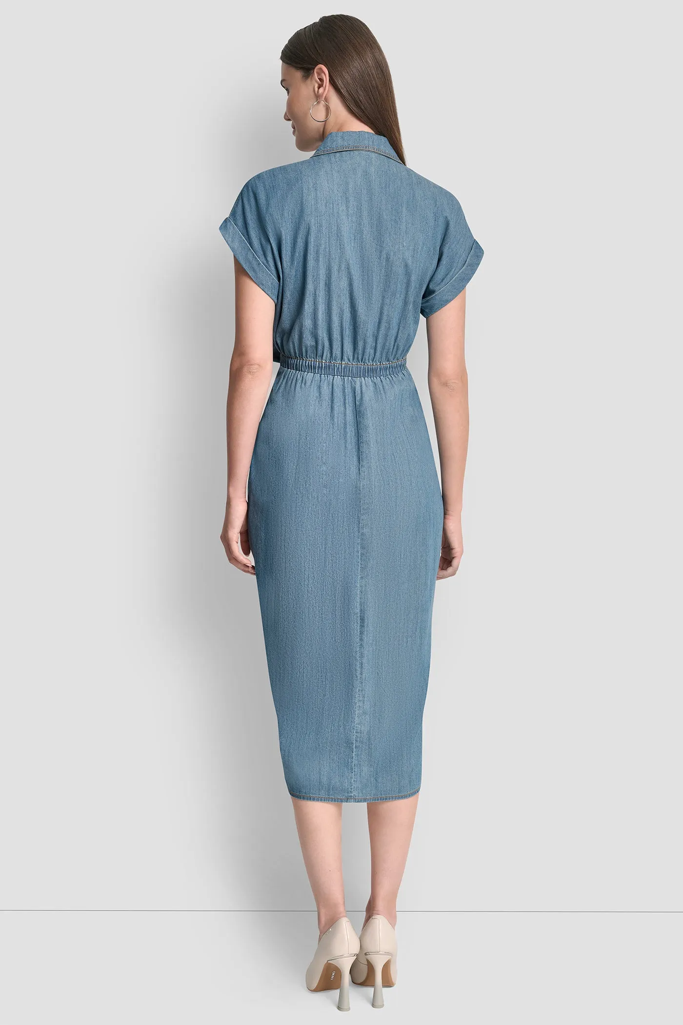 SHORT SLEEVE MIDI SHIRT DRESS sold by DKNY product image thumbnail 2