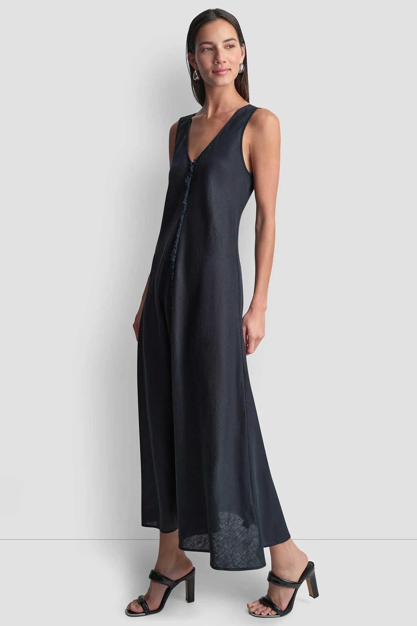 FRAYED LINEN MAXI DRESS sold by DKNY product image thumbnail 3