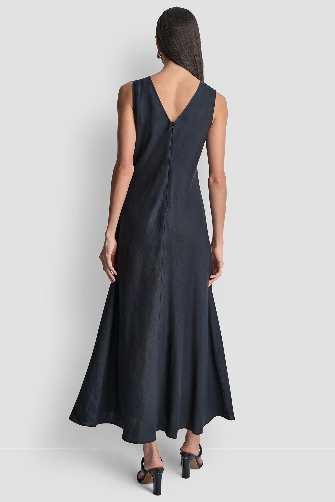 FRAYED LINEN MAXI DRESS sold by DKNY product image thumbnail 2