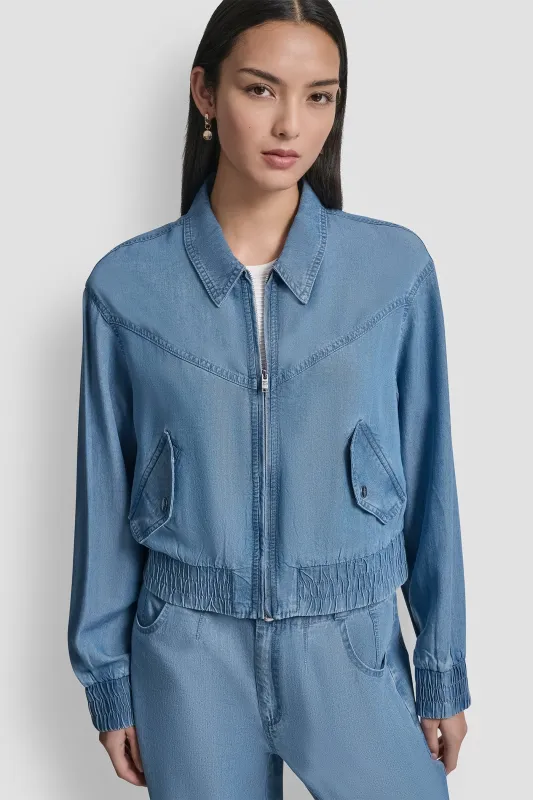 TENCEL BOMBER JACKET sold by DKNY