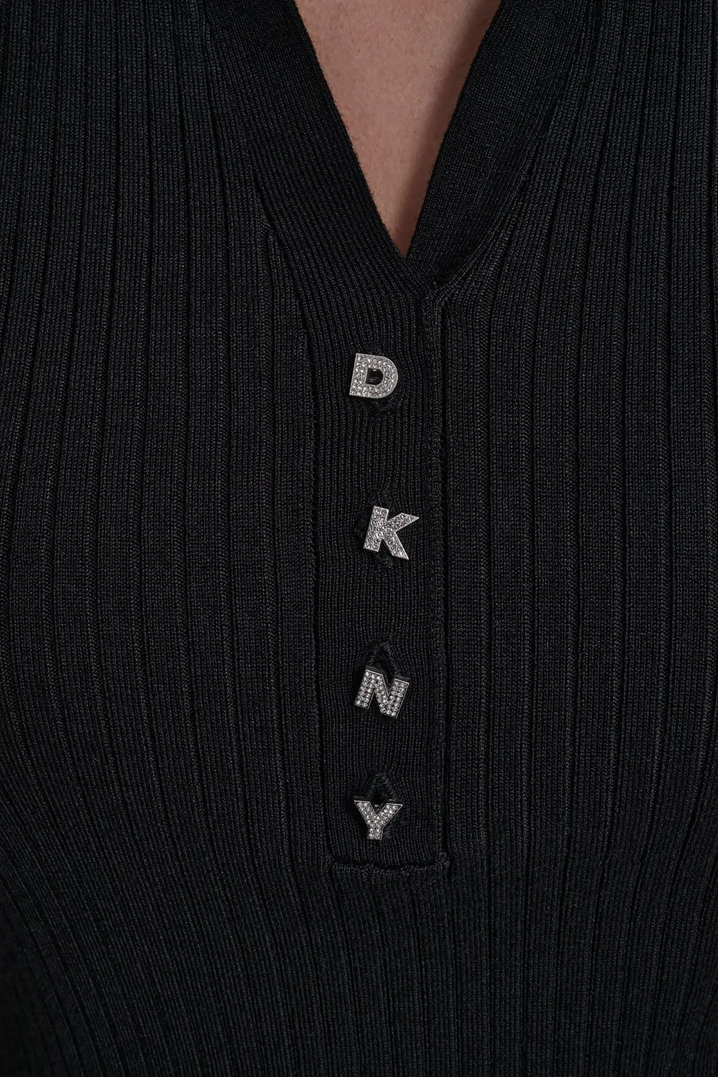 RIBBED POLO WITH RHINESTONE BUTTONS sold by DKNY product image thumbnail 5