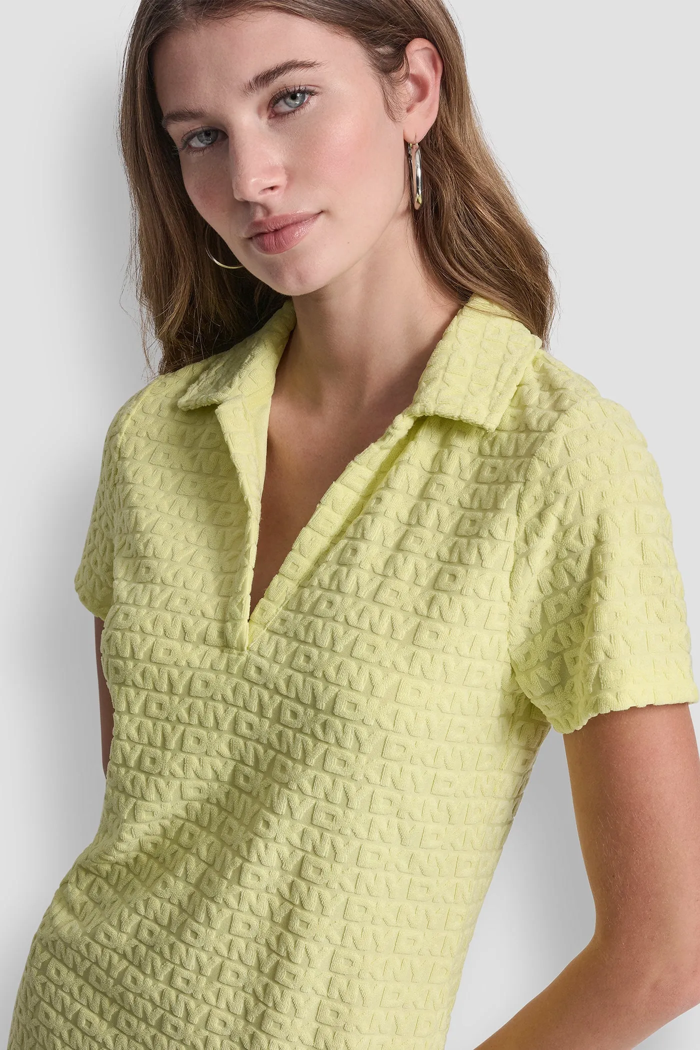 LOGO JACQUARD POLO DRESS sold by DKNY product image thumbnail 5