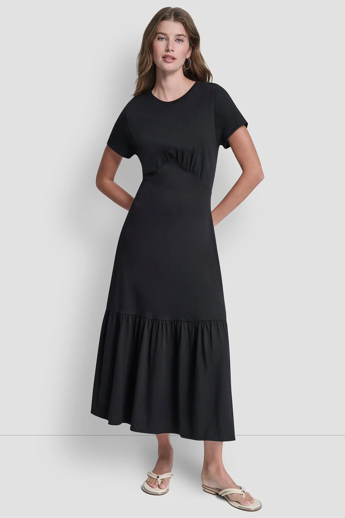 RUCHED BODICE TIERED MAXI DRESS sold by DKNY product image thumbnail 4