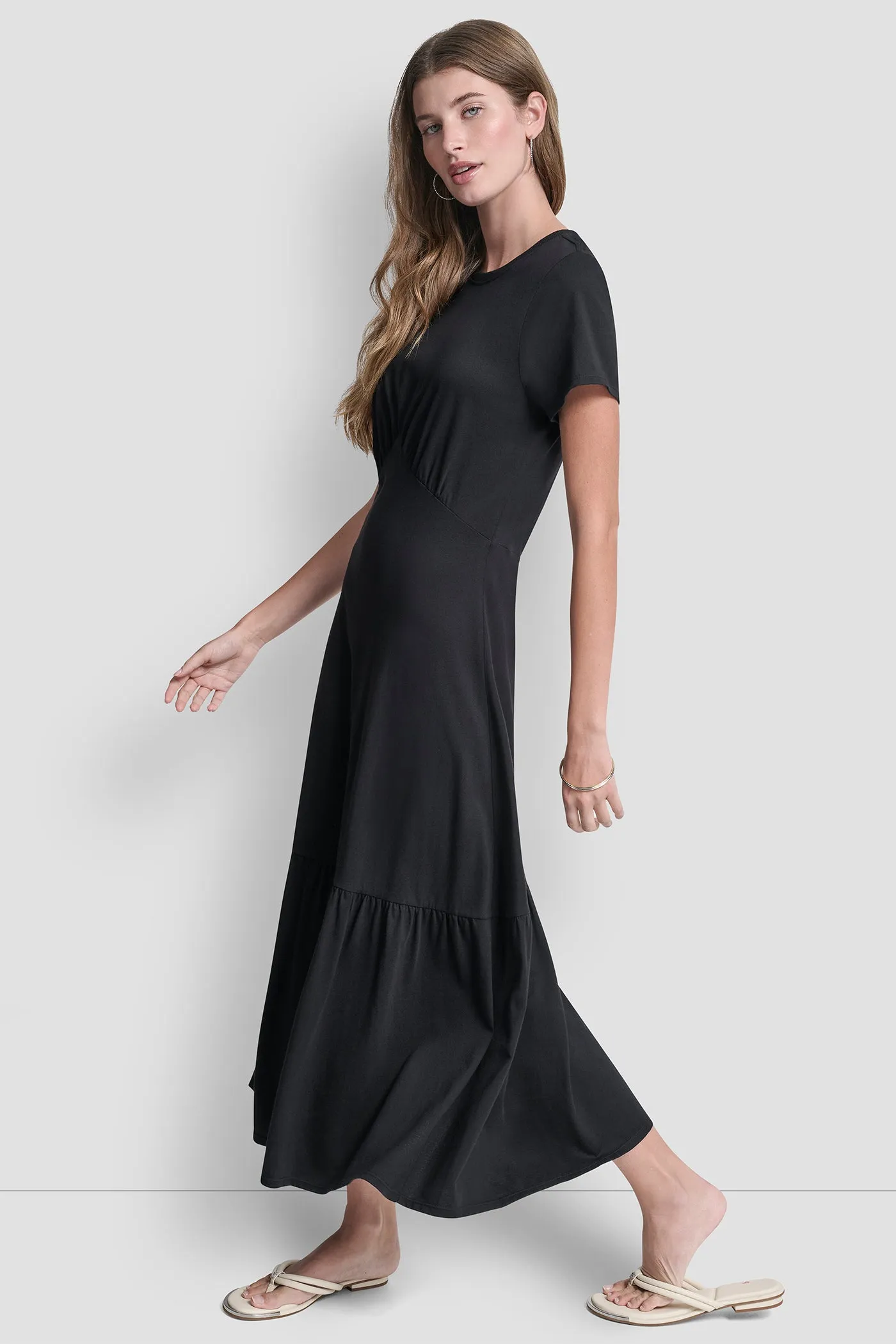 RUCHED BODICE TIERED MAXI DRESS sold by DKNY product image thumbnail 3
