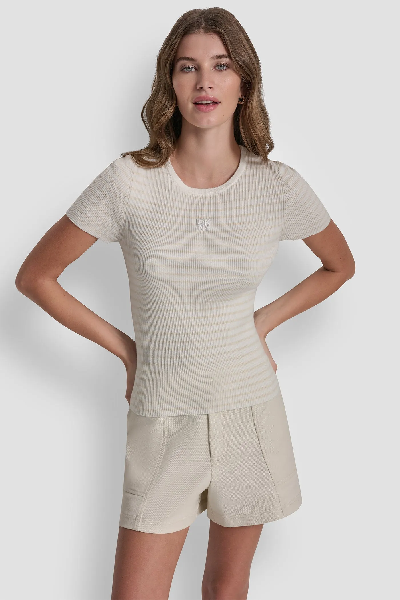 CREW NECK STRIPED TEE sold by DKNY
