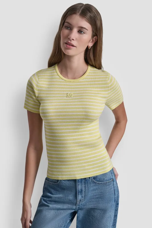 CREW NECK STRIPED TEE sold by DKNY