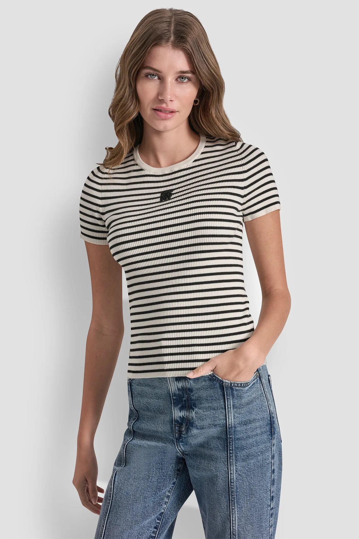 CREW NECK STRIPED TEE sold by DKNY product image thumbnail 4