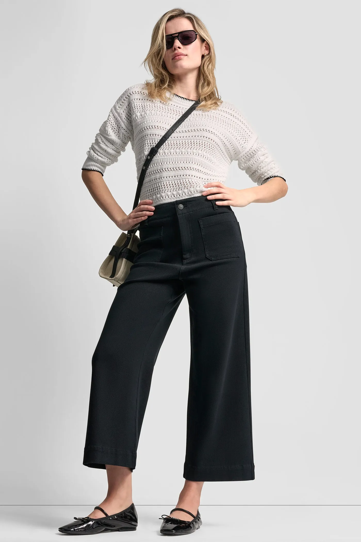 HIGH-RISE CROPPED WIDE LEG PANTS sold by DKNY product image thumbnail 4