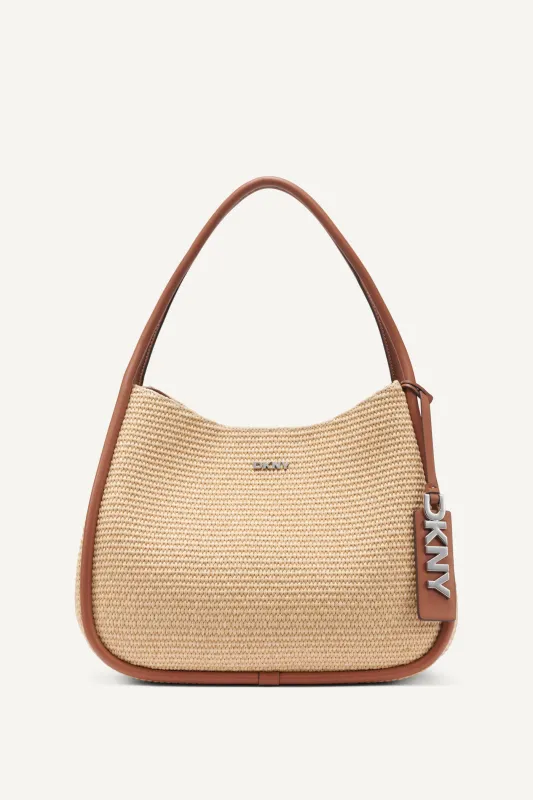 CAPRI WOVEN STRAW LARGE HOBO BAG sold by DKNY