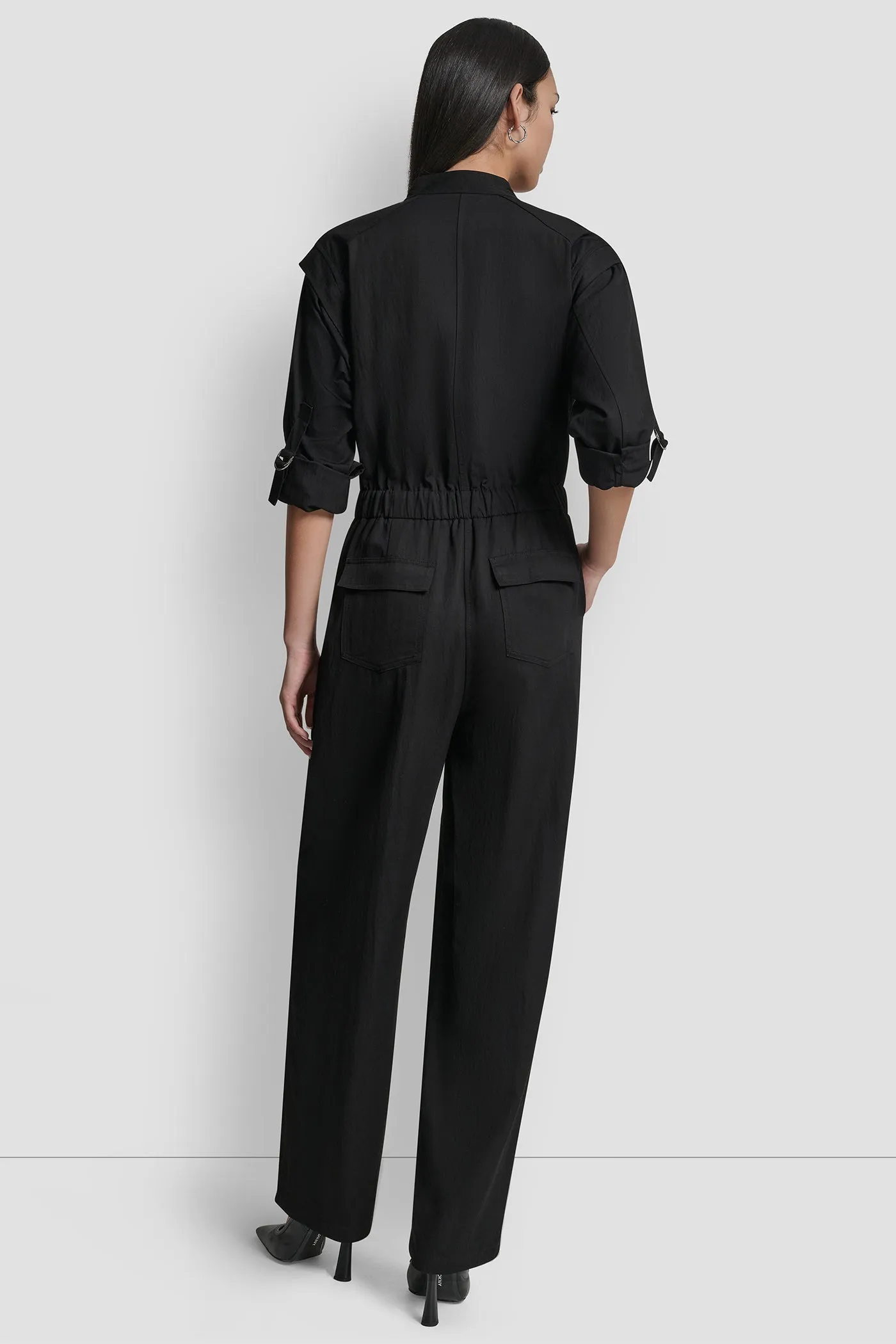 COLLARLESS BUTTON-FRONT JUMPSUIT sold by DKNY product image thumbnail 2
