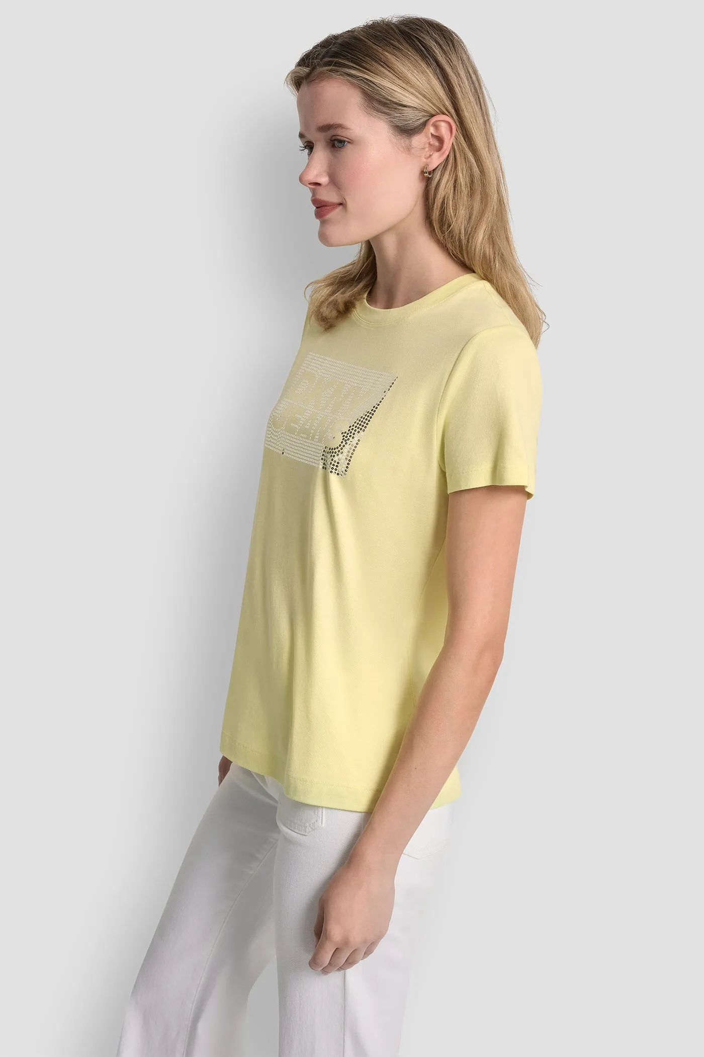 DKNY JEANS STACK LOGO RHINESTONE TEE sold by DKNY product image thumbnail 4