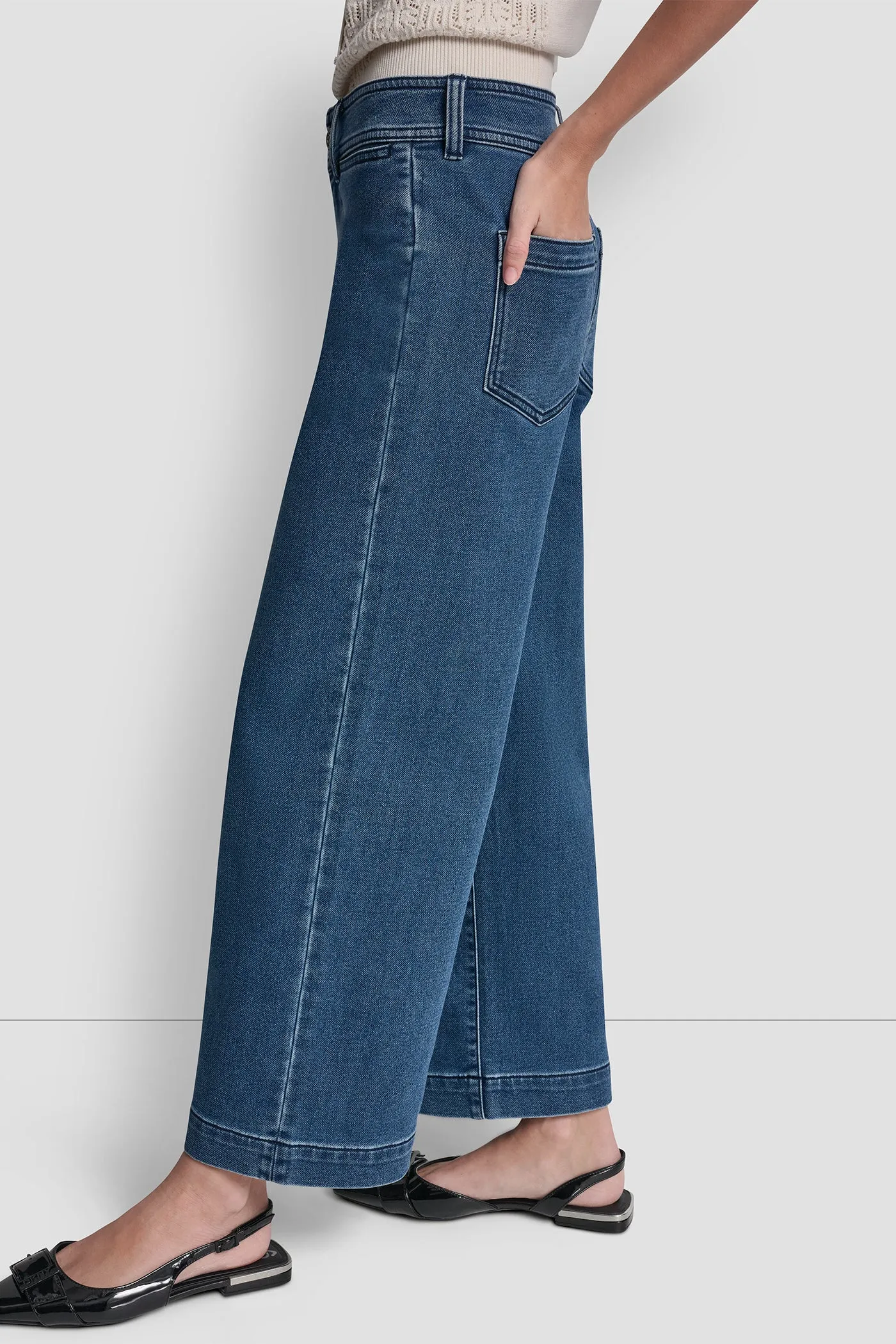 INDIGO TERRY CROPPED WIDE LEG sold by DKNY product image thumbnail 3