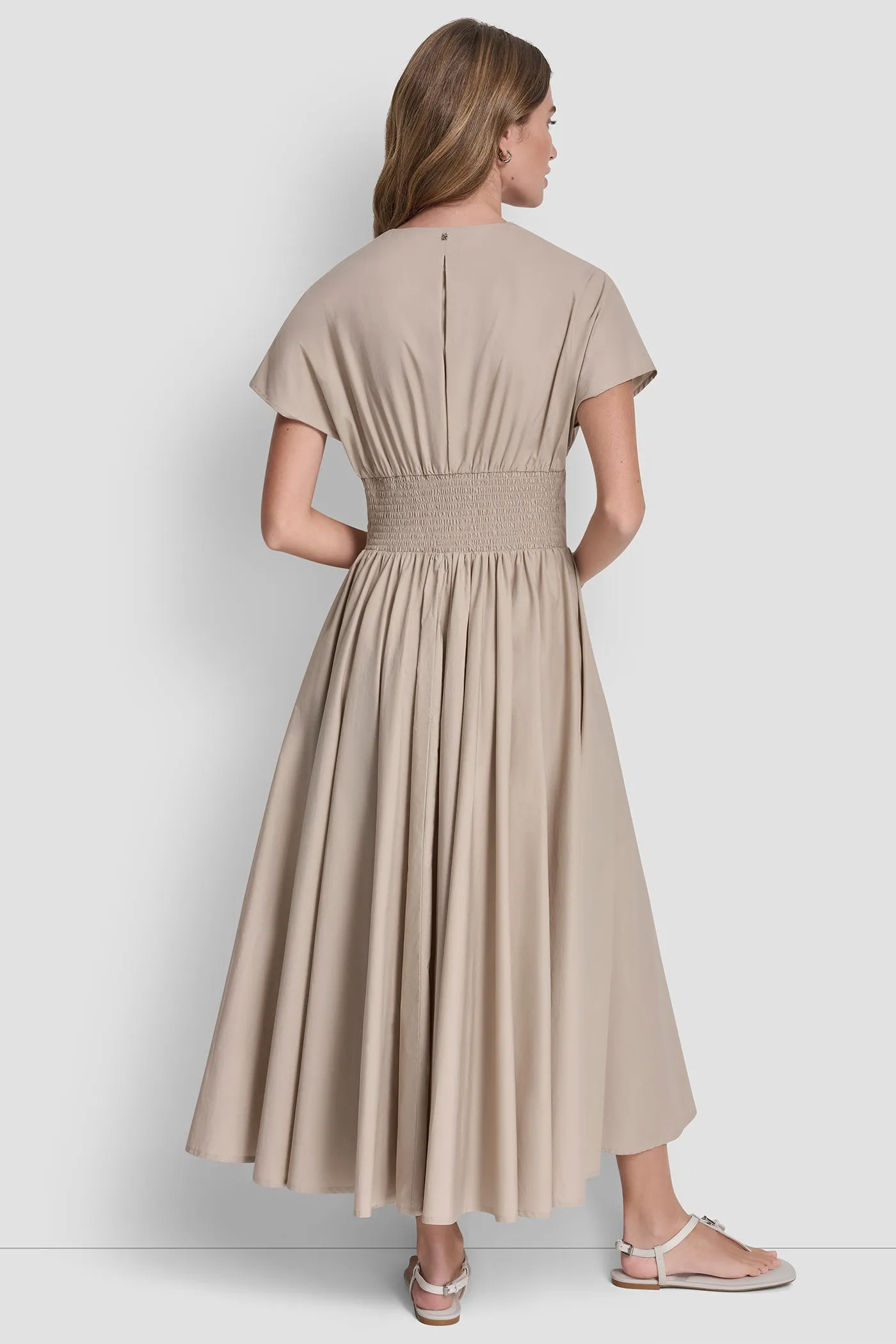 SMOCKED MIDI DRESS WITH BUCKLE sold by DKNY product image thumbnail 3