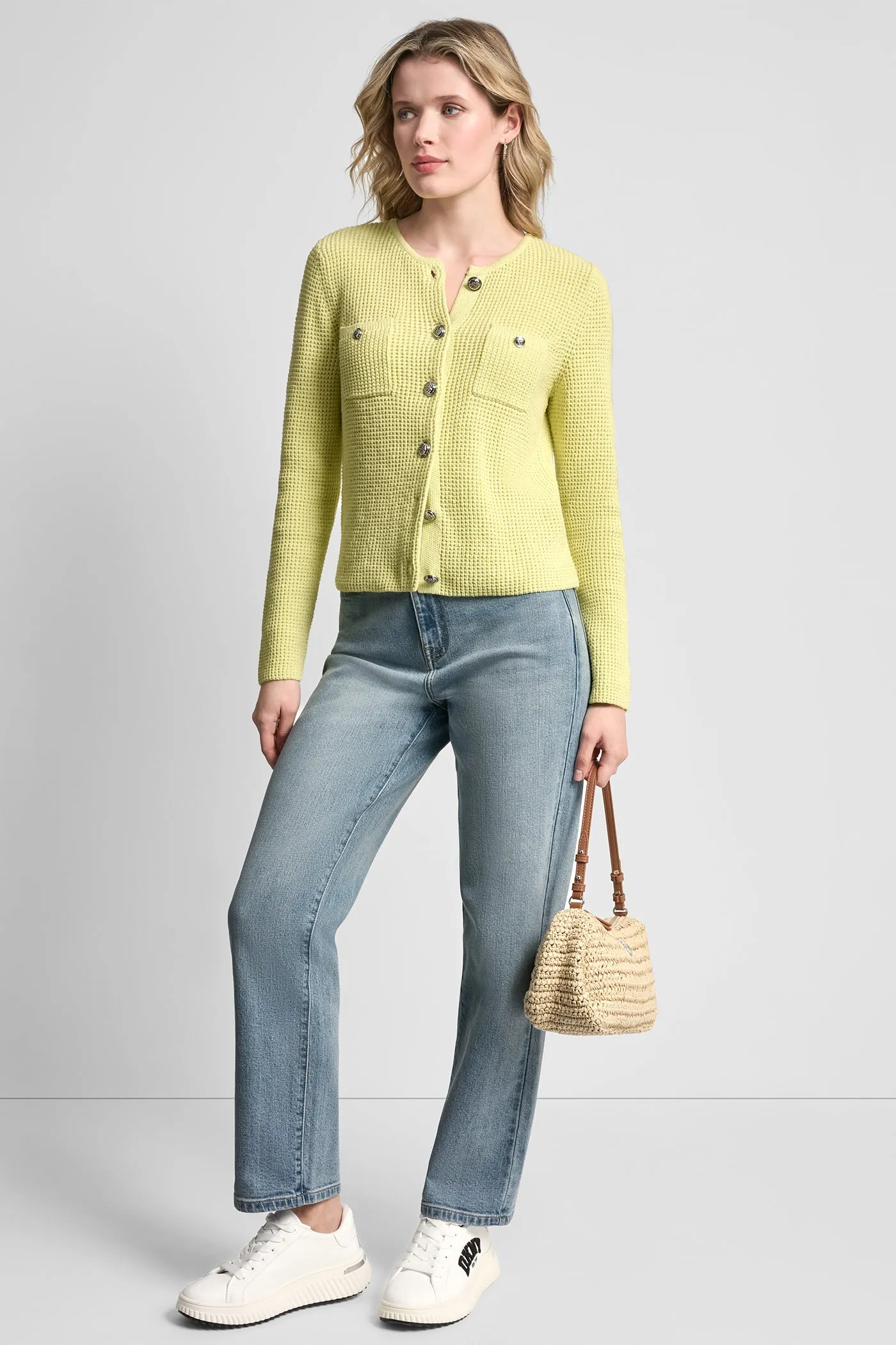 TUCK STITCH CREW NECK CARDIGAN sold by DKNY product image thumbnail 4