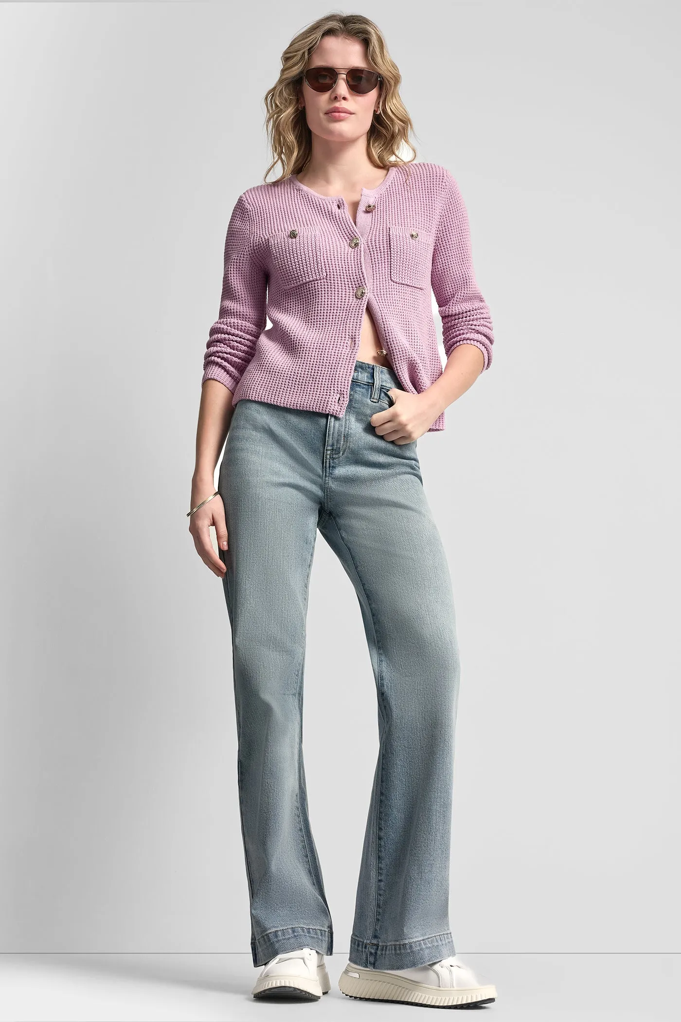 TUCK STITCH CREW NECK CARDIGAN sold by DKNY product image thumbnail 4