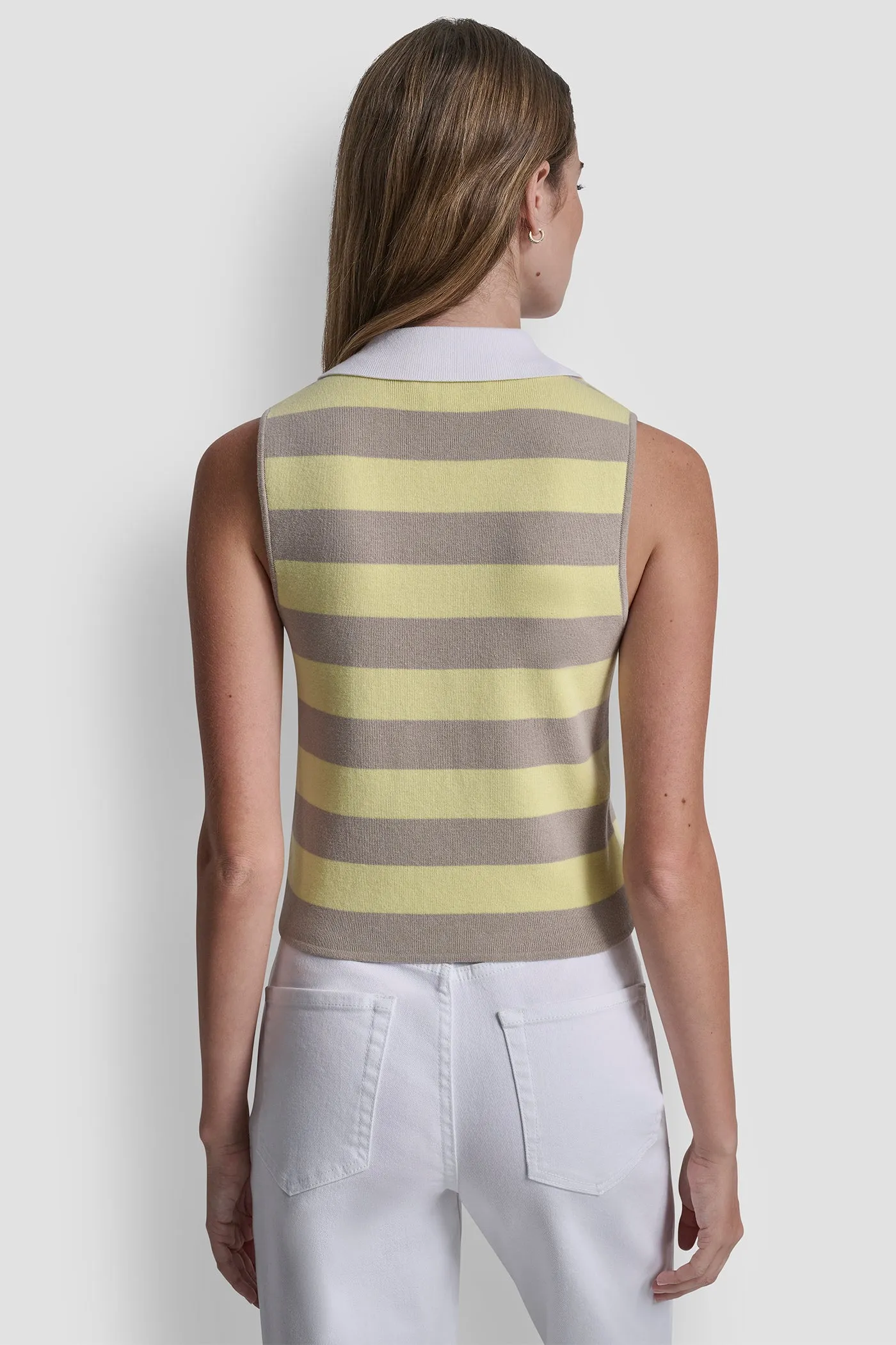 STRIPED SLEVELESS POLO SWEATER sold by DKNY product image thumbnail 2