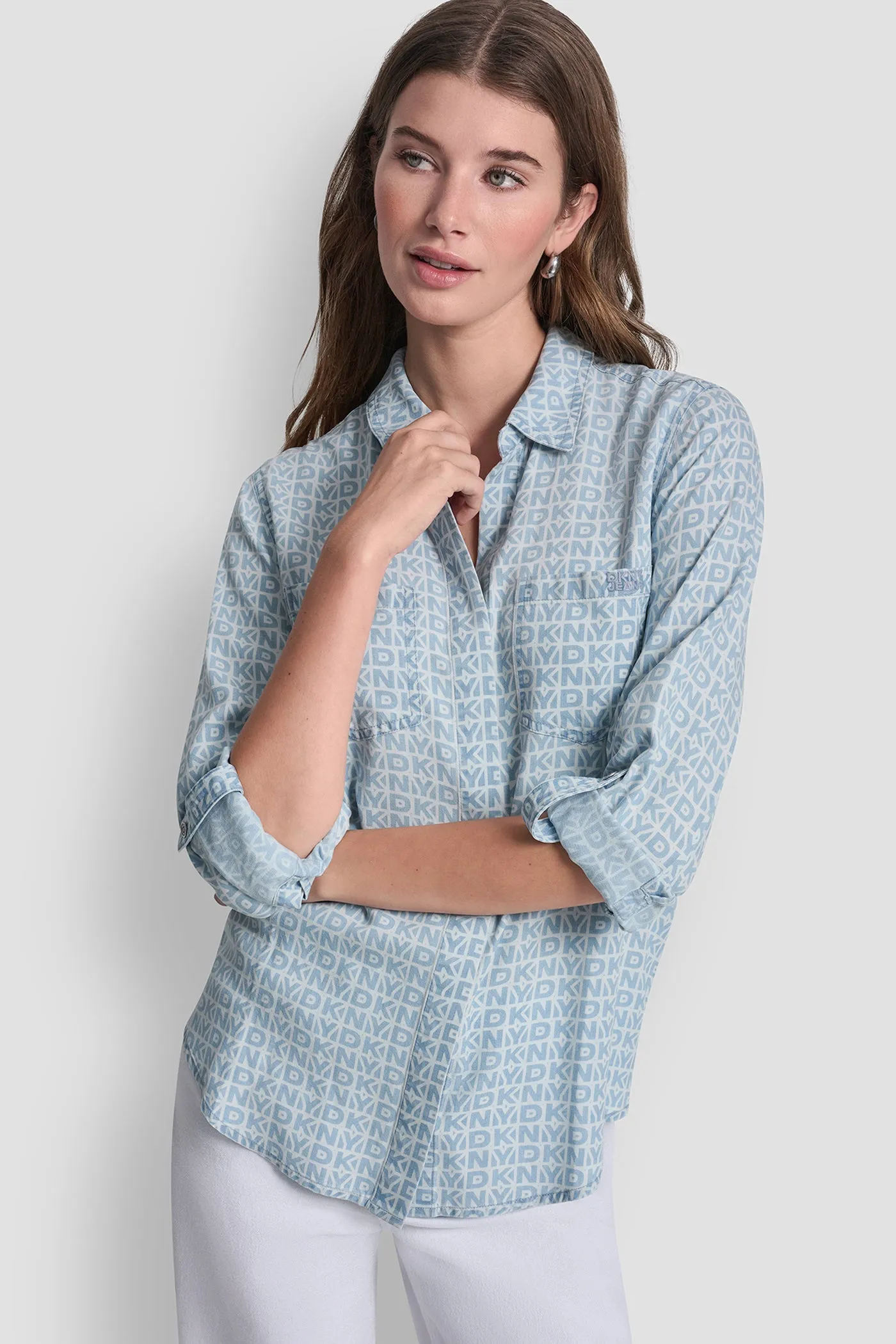 GARMENT DYE SPLIT BACK SHIRT sold by DKNY product image thumbnail 4