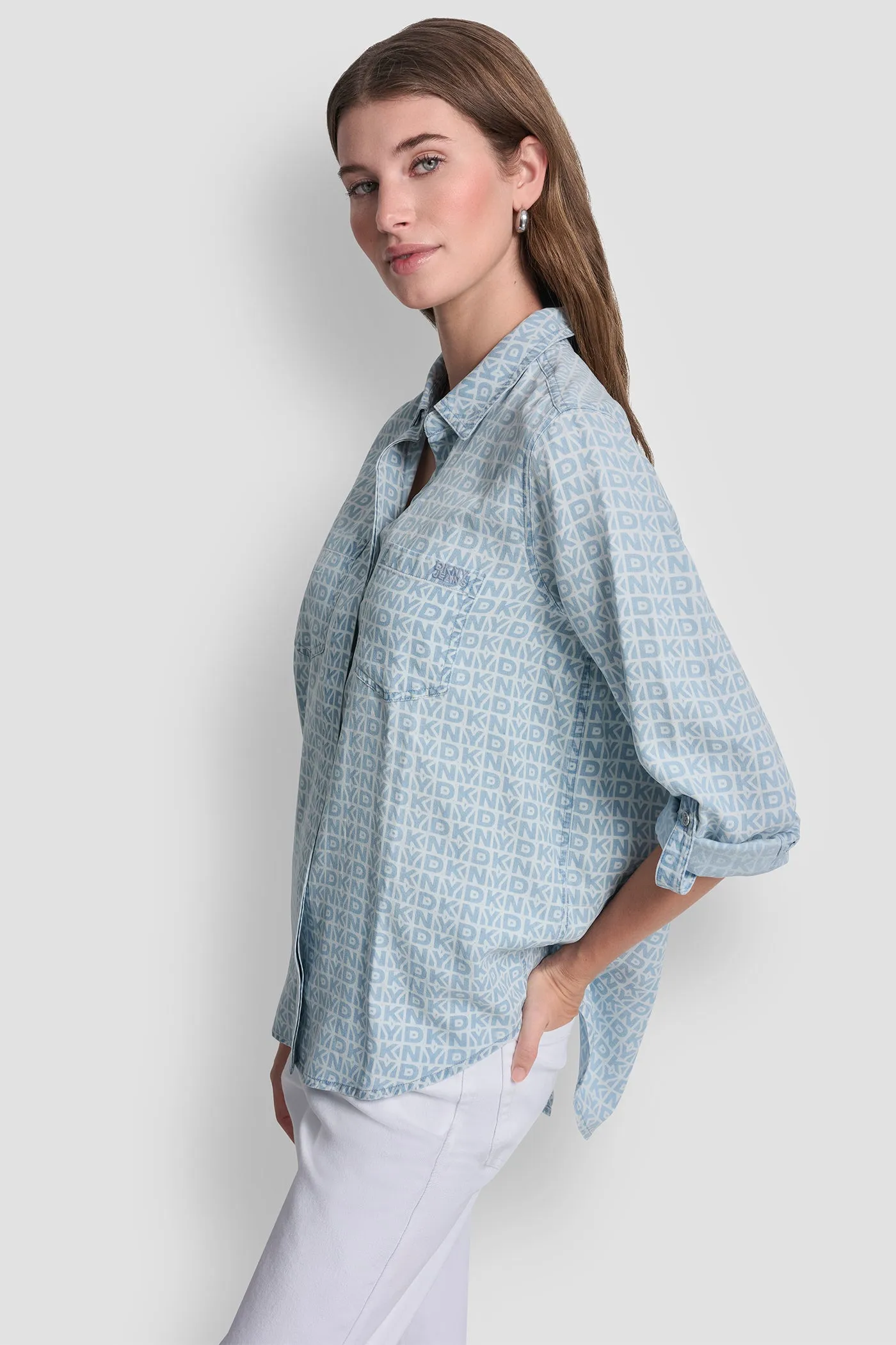 GARMENT DYE SPLIT BACK SHIRT sold by DKNY product image thumbnail 3