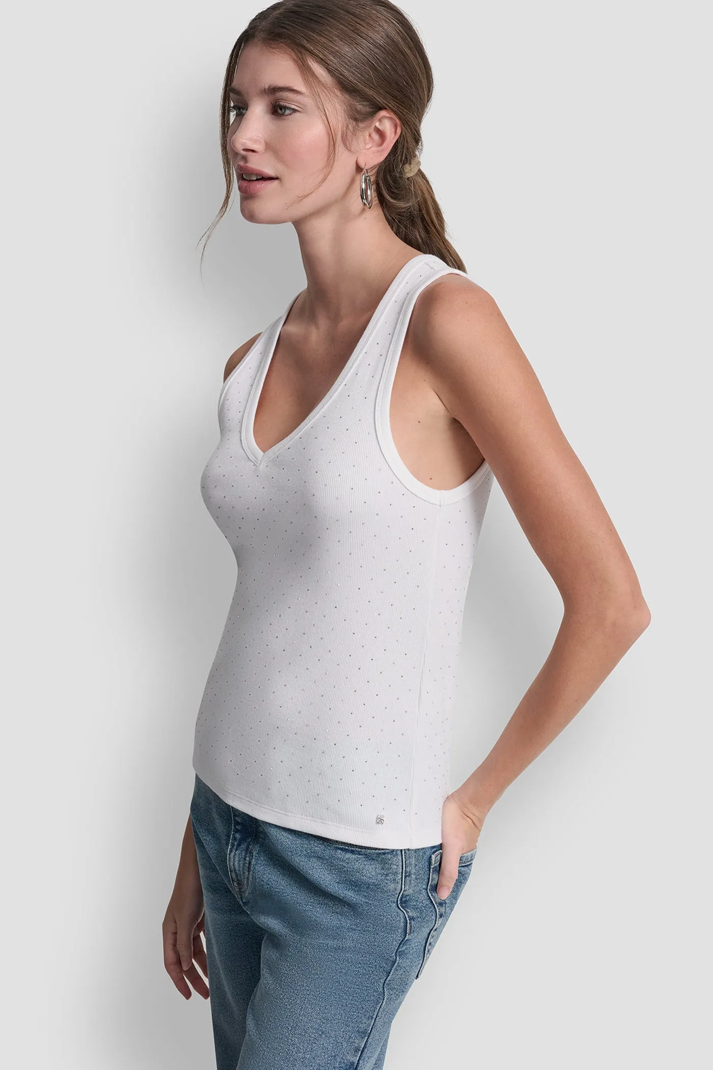RHINESTONES V-NECK TANK sold by DKNY product image thumbnail 2