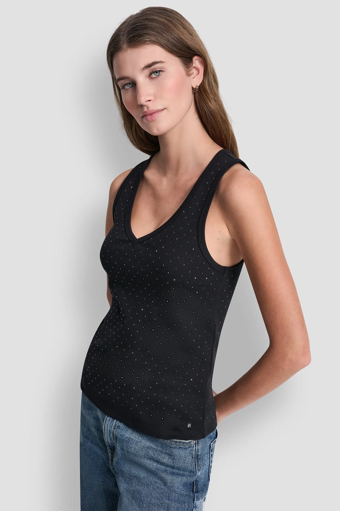 RHINESTONES V-NECK TANK sold by DKNY product image thumbnail 3