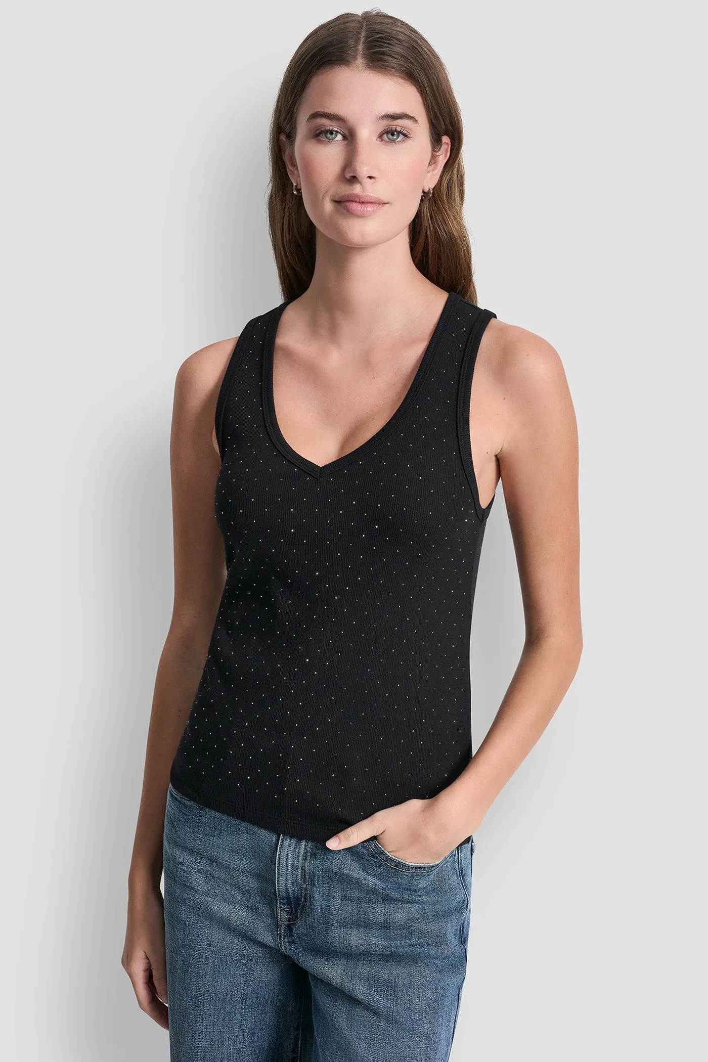 RHINESTONES V-NECK TANK sold by DKNY product image thumbnail 4