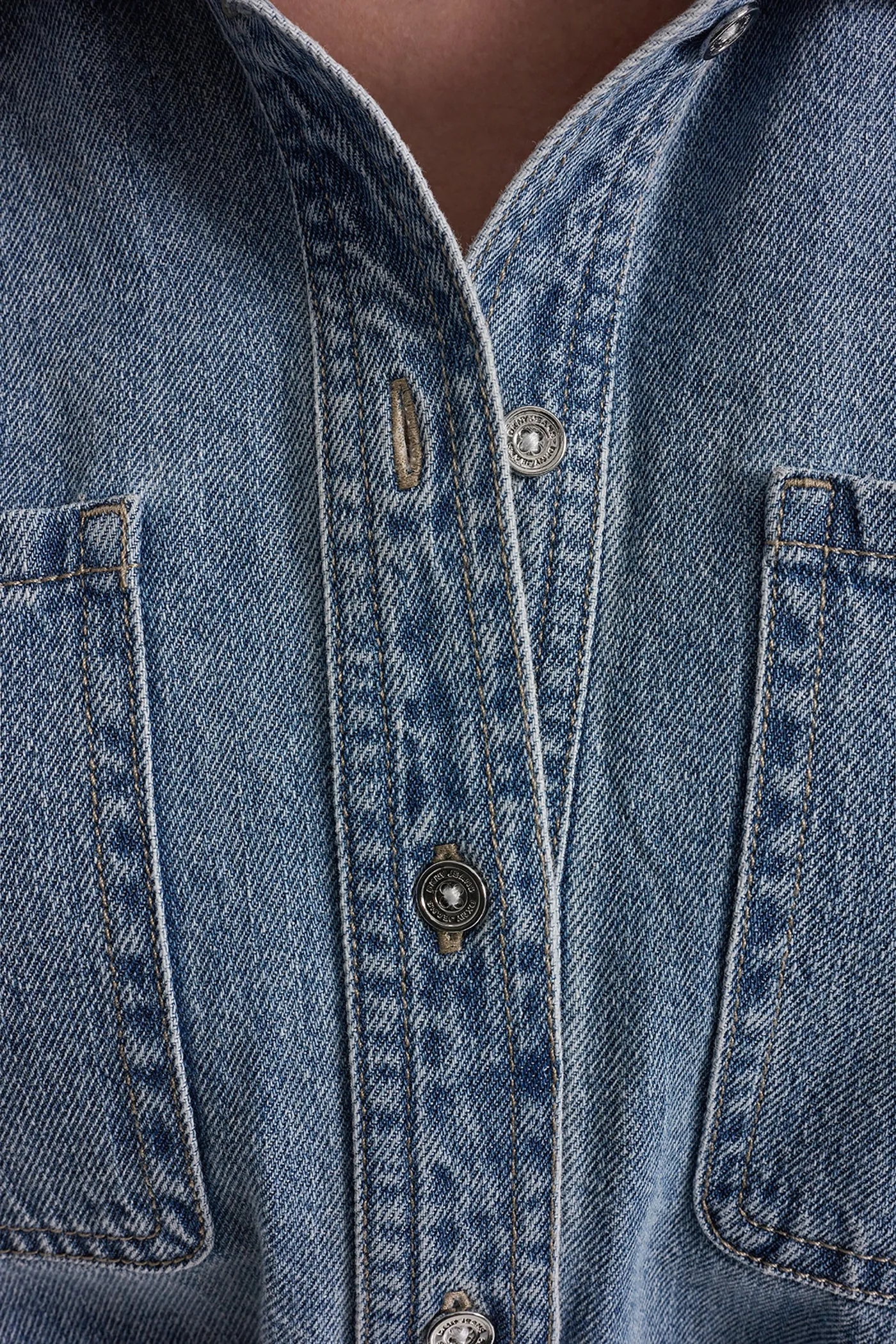 DENIM BUTTON-FRONT SHIRT DRESS sold by DKNY product image thumbnail 5