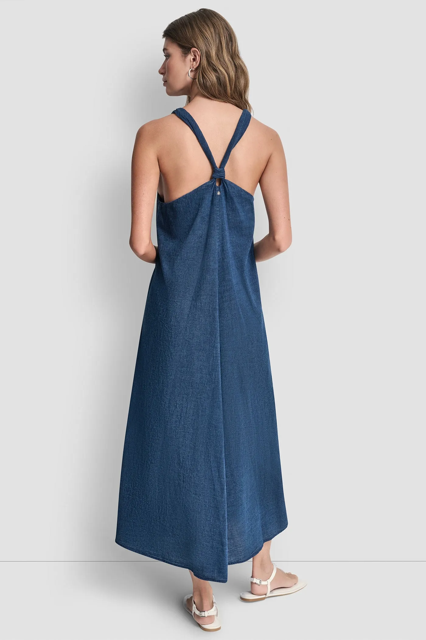KNOTTED STRAP V-NECK MAXI DRESS sold by DKNY product image thumbnail 2