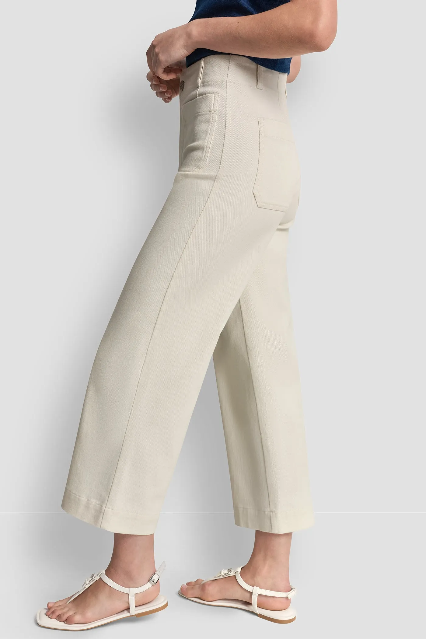 HIGH-RISE CROPPED WIDE LEG PANTS sold by DKNY product image thumbnail 4