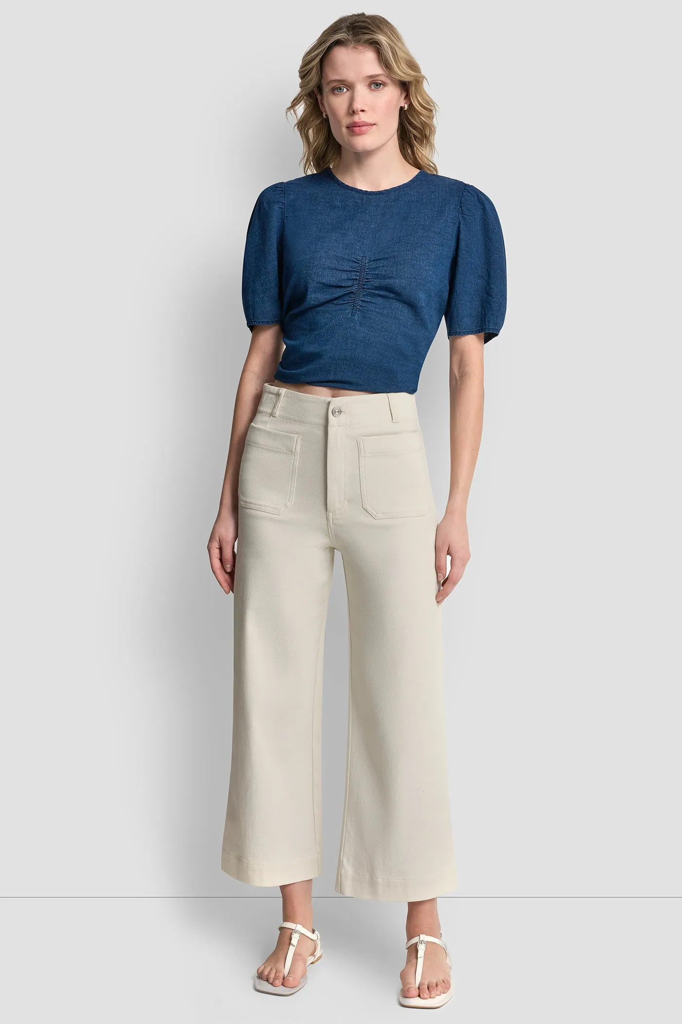 HIGH-RISE CROPPED WIDE LEG PANTS sold by DKNY product image thumbnail 5