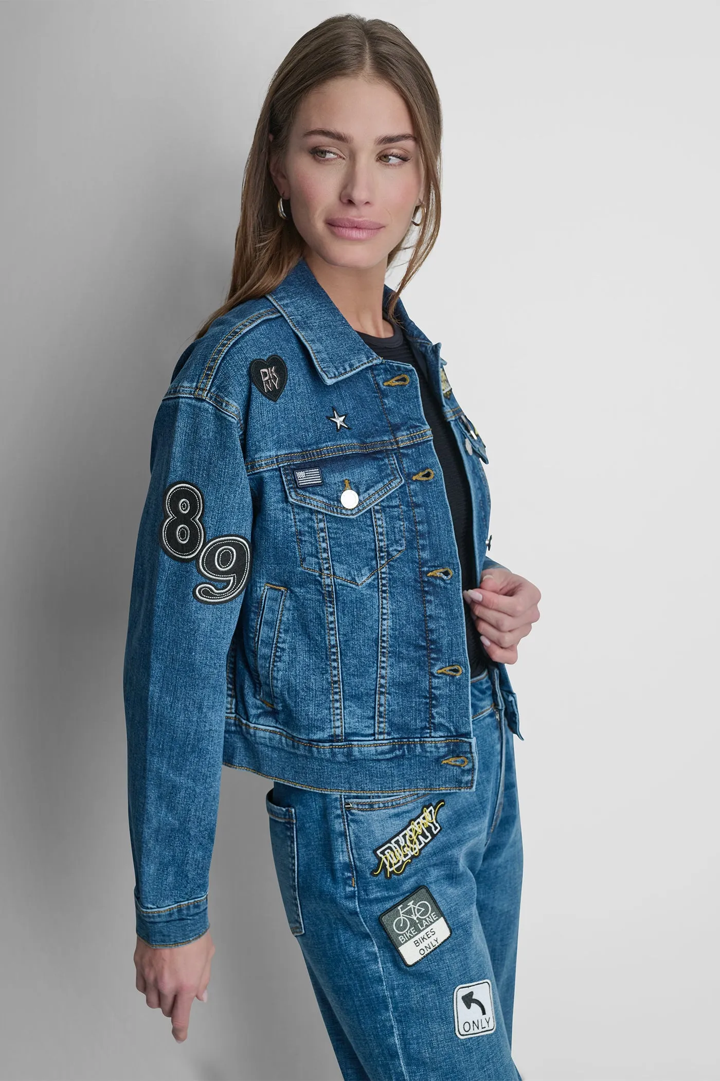 DENIM PINS & PATCHES TRUCKER JACKET sold by DKNY product image thumbnail 4