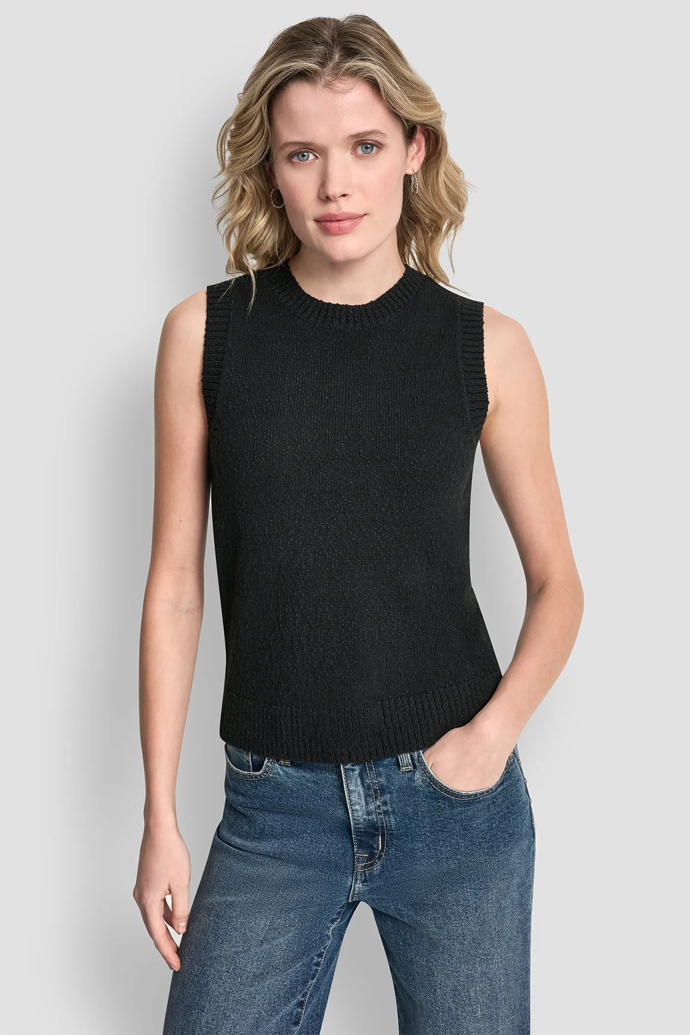CREW NECK SLEEVELESS SWEATER sold by DKNY