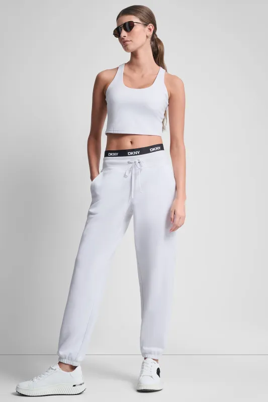 HIGH-RISE LOGO WAIST SLIM JOGGER made by DKNY