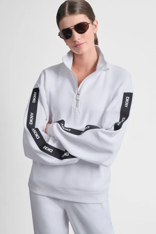 LOGO QUARTER-ZIP SWEATSHIRT made by DKNY