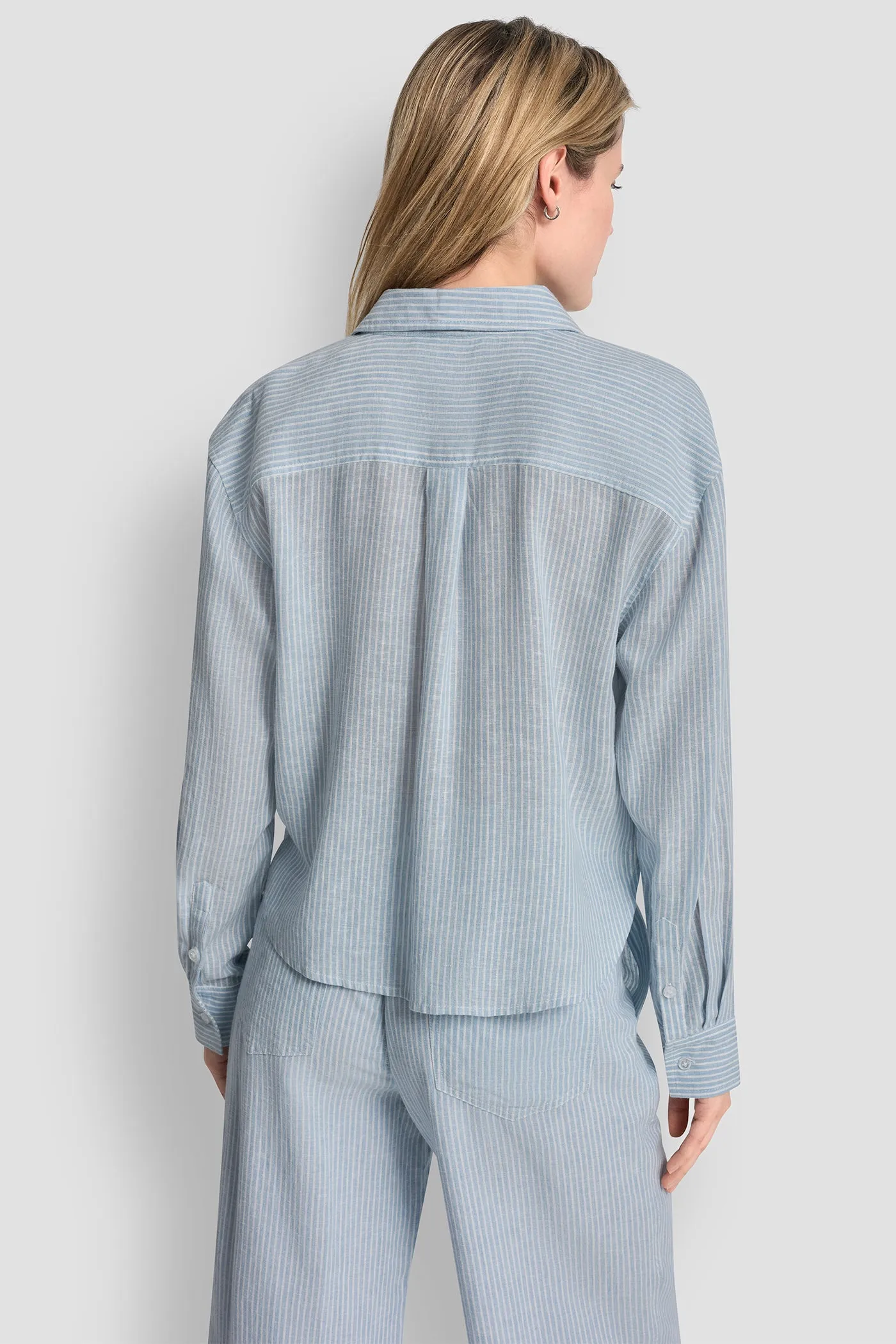LINEN-BLEND BUTTON-FRONT SHIRT sold by DKNY product image thumbnail 2