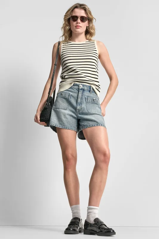 SLEEVELESS STRIPED SWEATER sold by DKNY