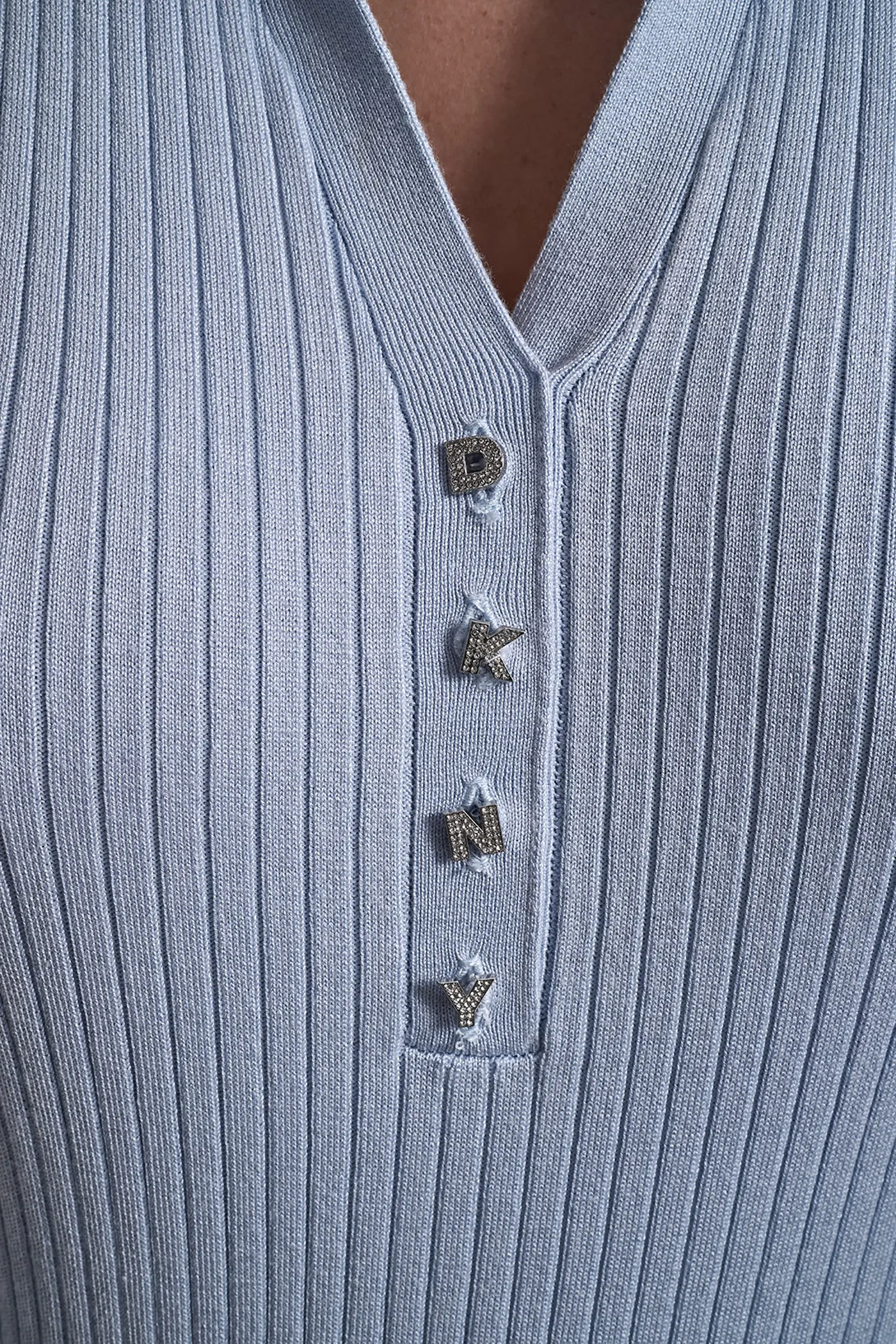 RIBBED POLO WITH RHINESTONE BUTTONS sold by DKNY product image thumbnail 4