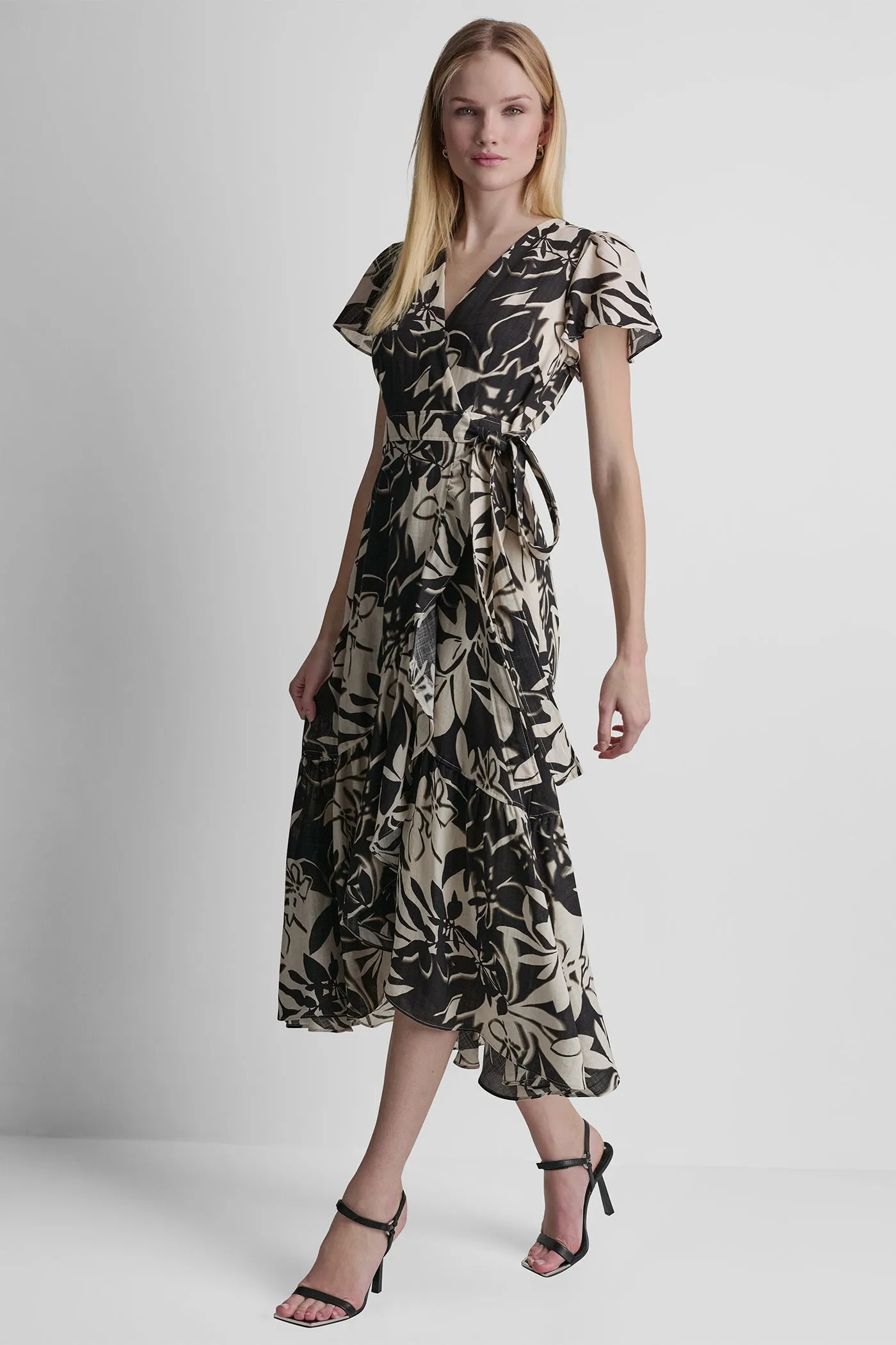 WRAP-EFFECT MIDI DRESS sold by DKNY product image thumbnail 3