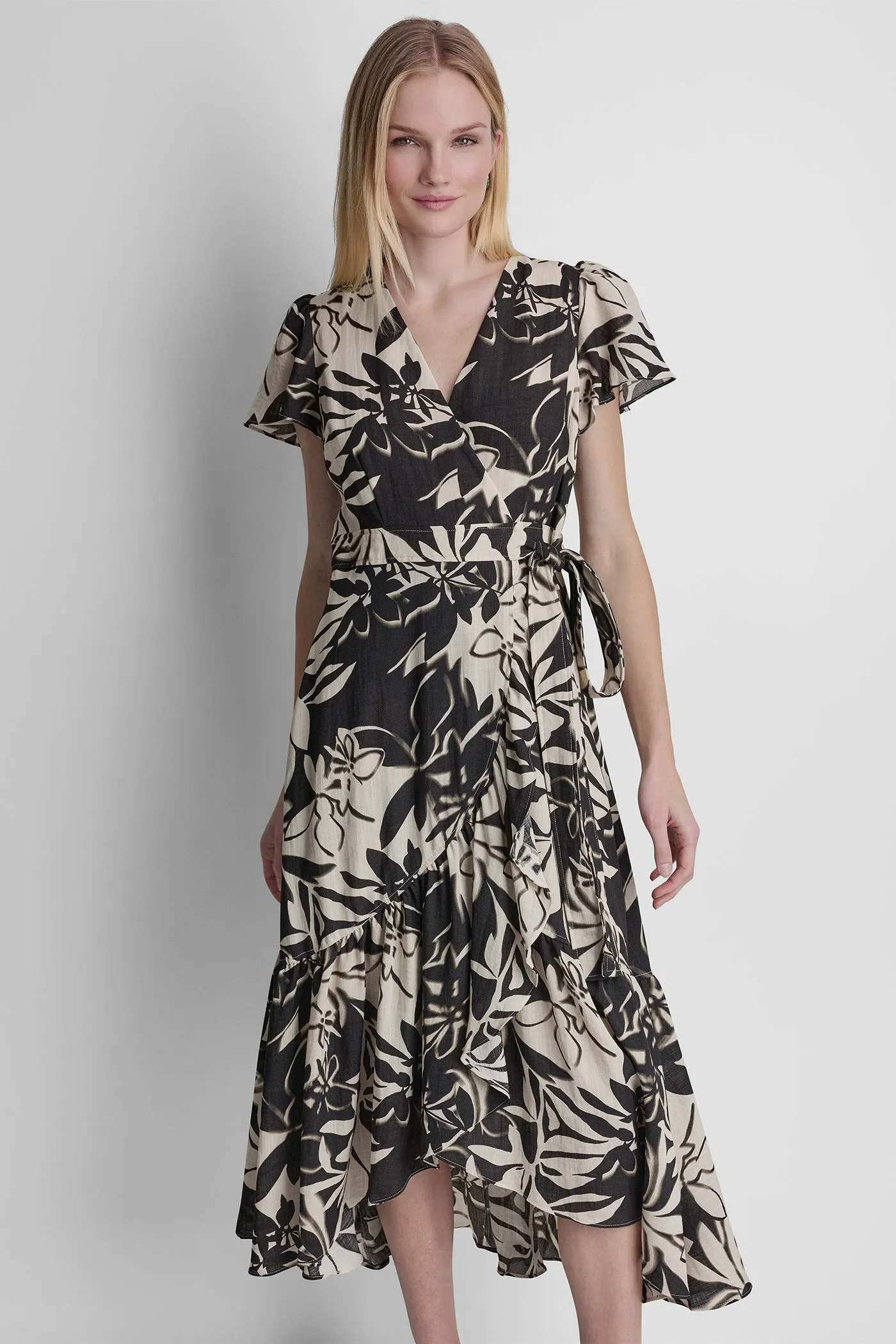 WRAP-EFFECT MIDI DRESS sold by DKNY product image thumbnail 4