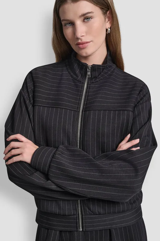 PINSTRIPE TRACK JACKET sold by DKNY