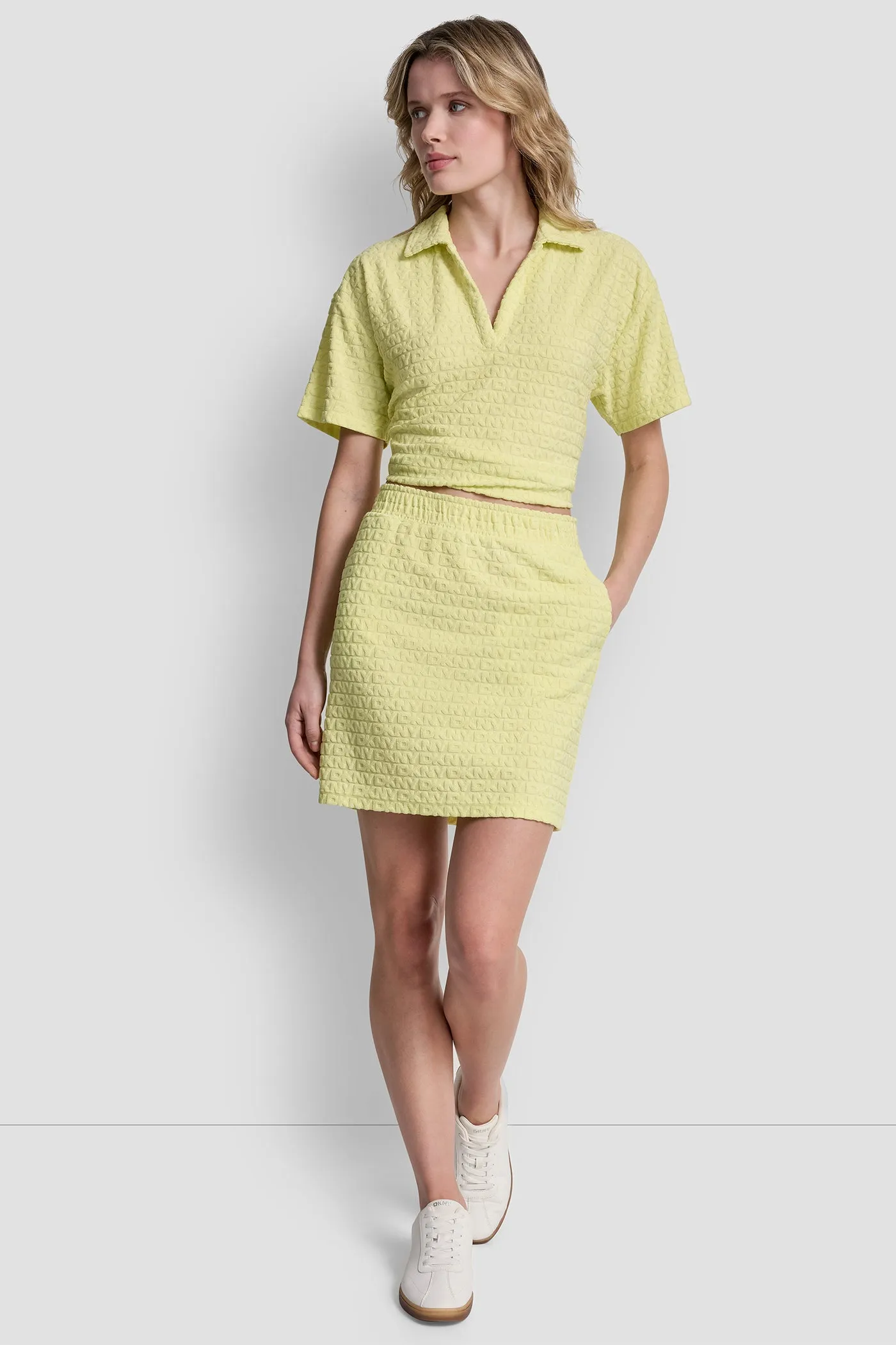 LOGO JACQUARD PULL-ON SKIRT sold by DKNY product image thumbnail 3