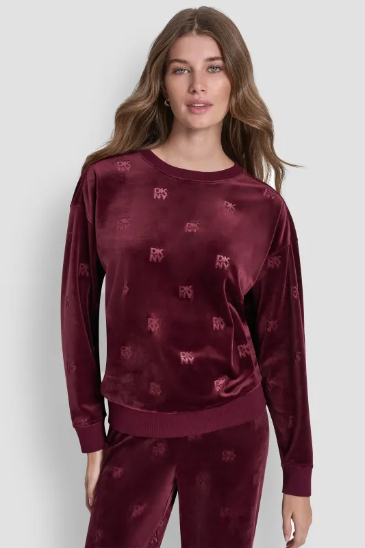 VELOUR DKNY ALL OVER PULLOVER made by DKNY