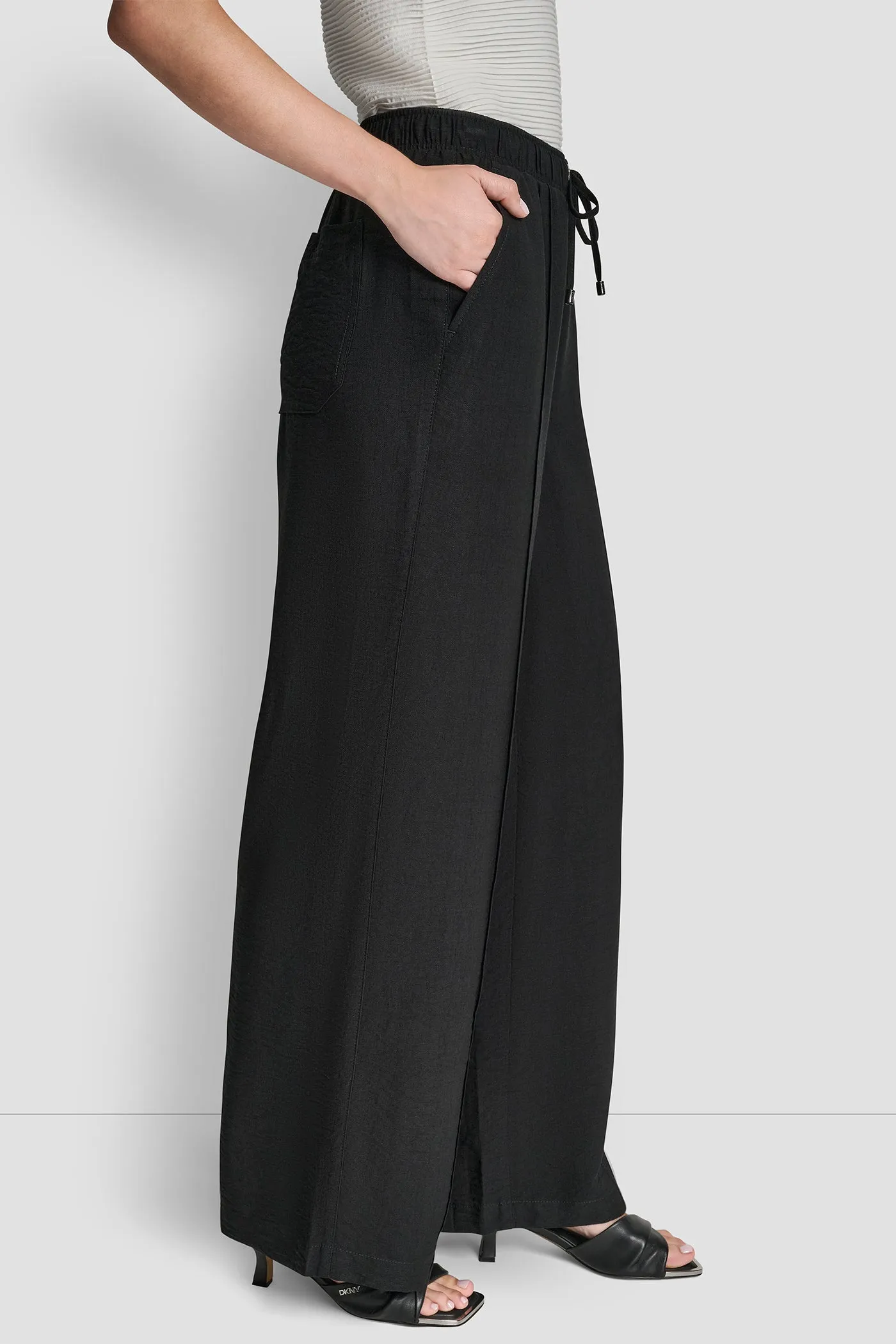 SEAMED WIDE LEG PULL-ON PANT sold by DKNY product image thumbnail 4