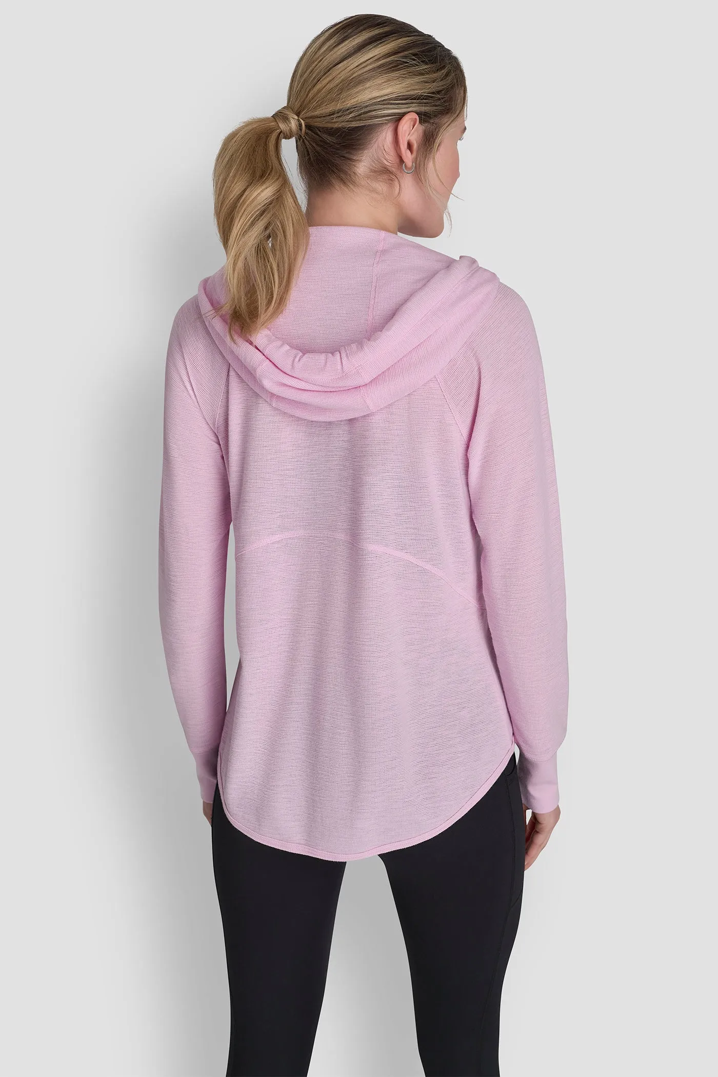 WAFFLE-KNIT HOODED JACKET sold by DKNY product image thumbnail 2