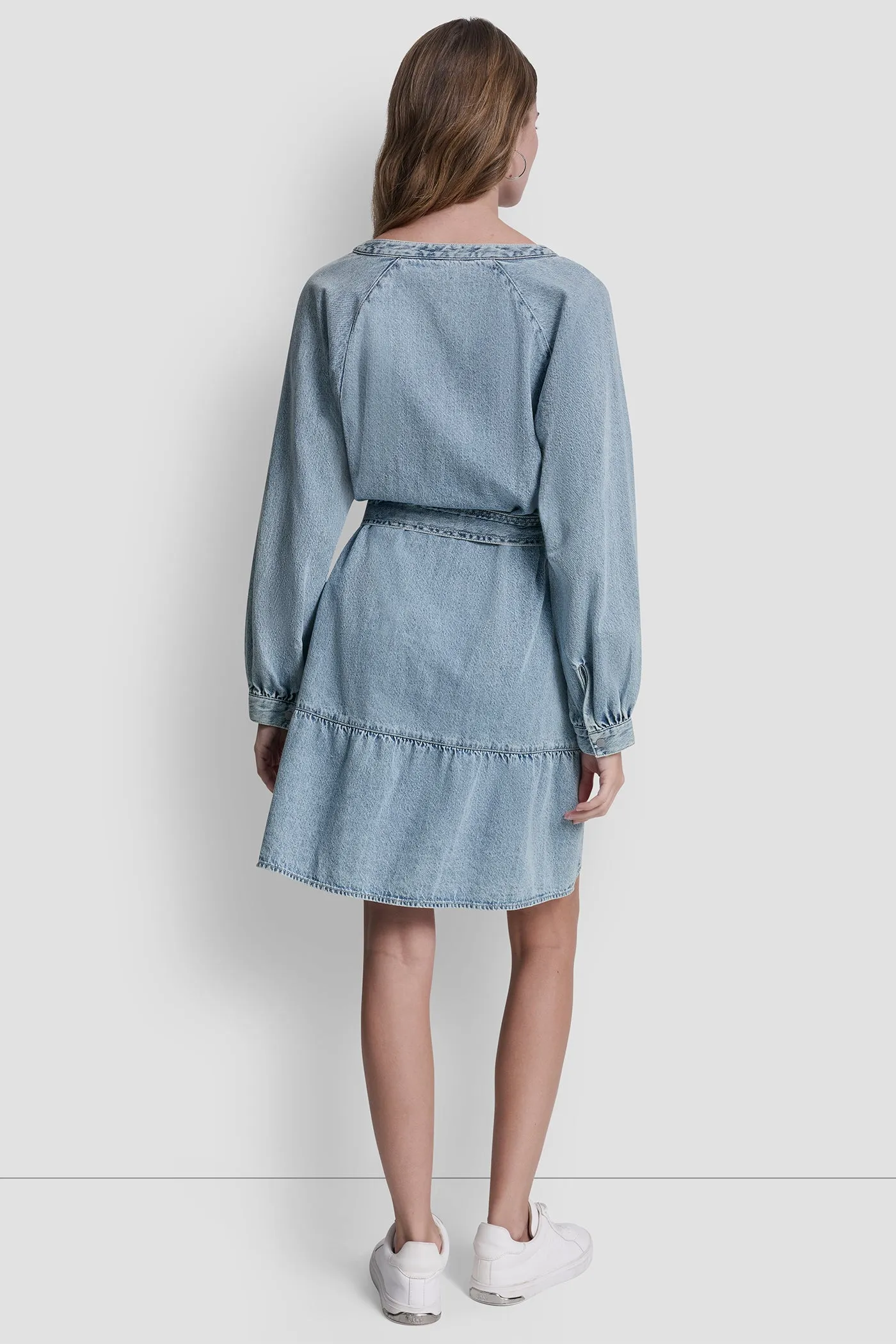 BELTED DENIM V-NECK DRESS sold by DKNY product image thumbnail 2