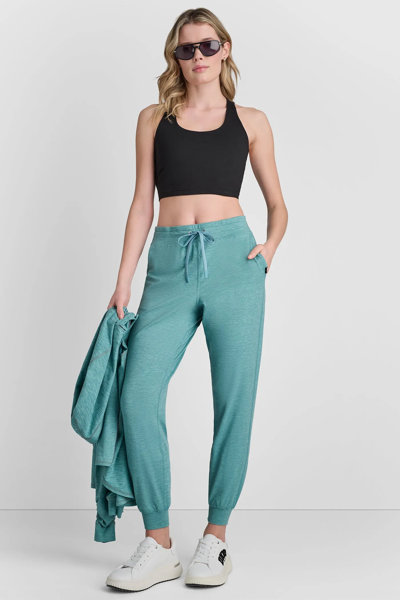 CROPPED HIGH-RISE SLIM JOGGER sold by DKNY