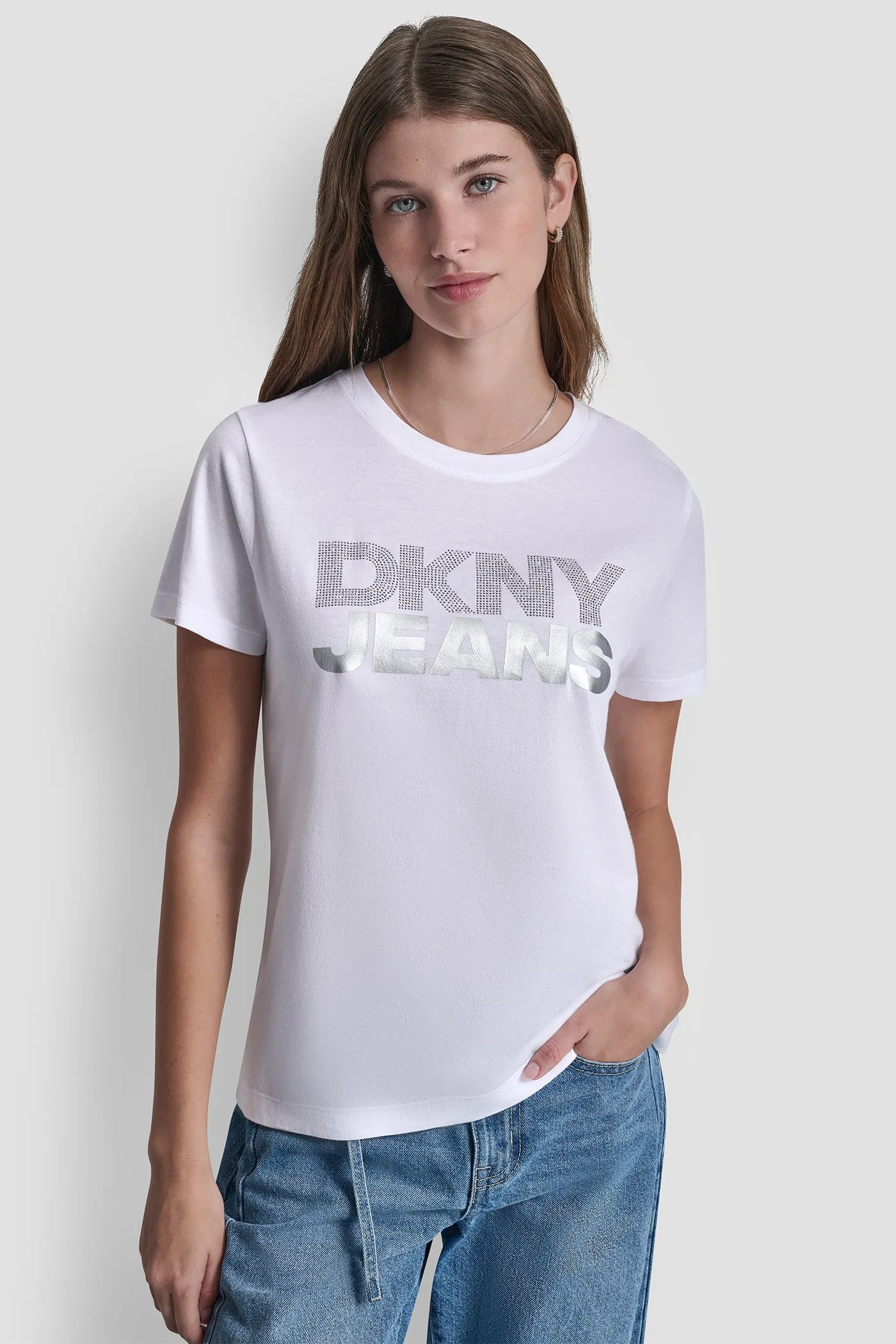 DKNY JEANS STACKED RHINESTONE TEE sold by DKNY